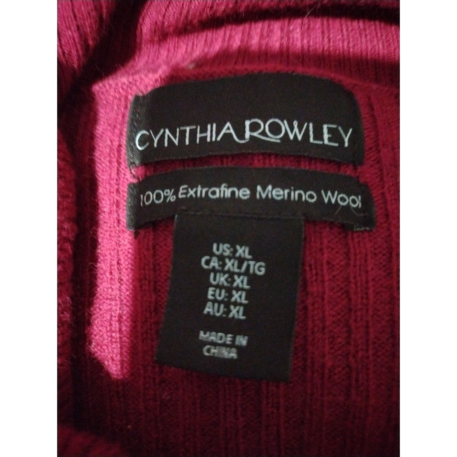 Cynthia Rowley Cynthia Rowley Extra Fine Merino Wool Sweater Magenta Sz XL Size XL / US 12-14 / IT 48-50 - 6 Thumbnail