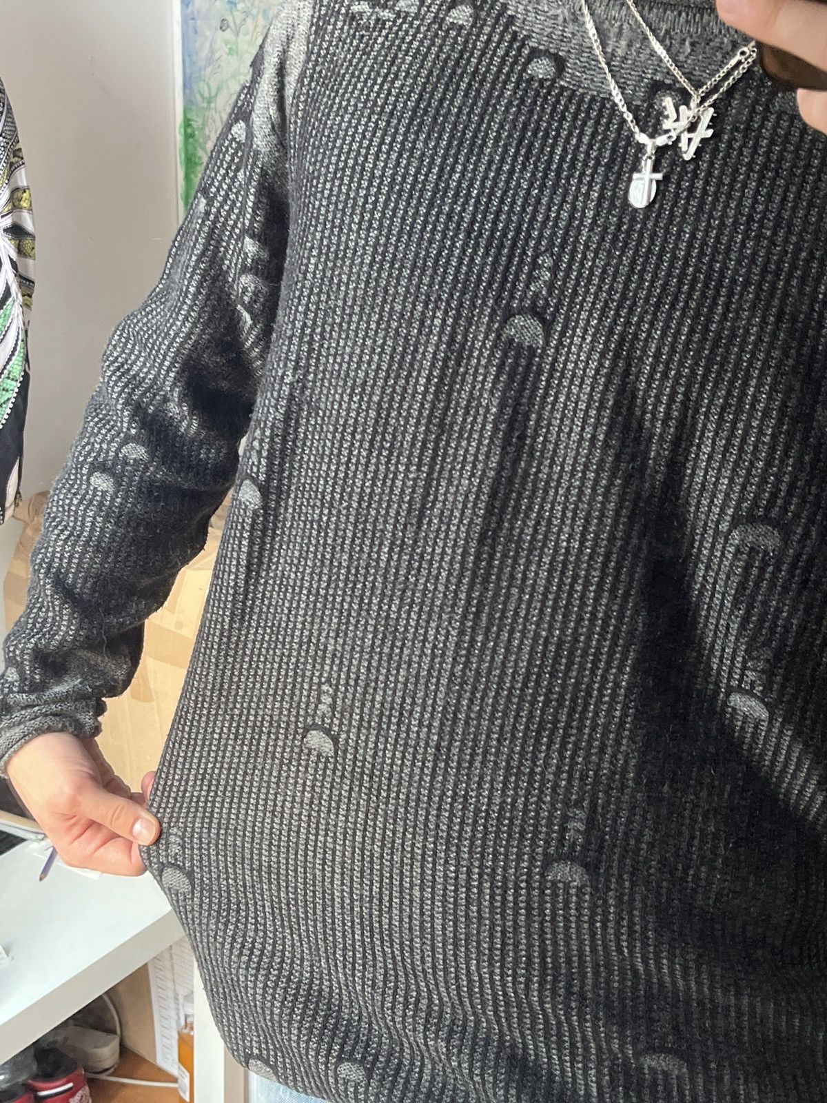 Japanese Brand × Vintage Vintage Sweater Black washed double layer Size US M / EU 48-50 / 2 - 2 Thumbnail
