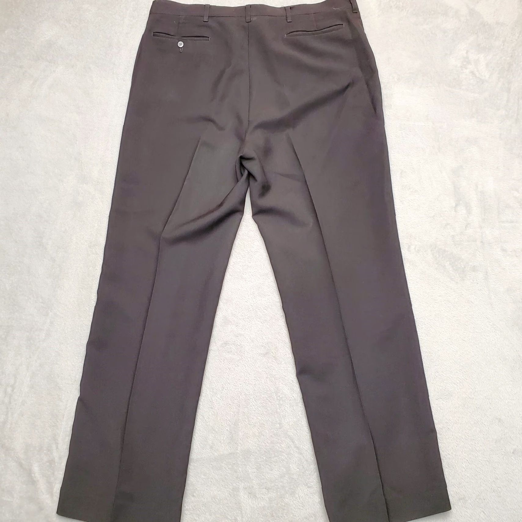 Haggar VINTAGE Haggar Pants Mens 366x31 Black Wool Blend Flat Front Magic Stretch Dress Casual Size US 36 / EU 52 - 6 Thumbnail