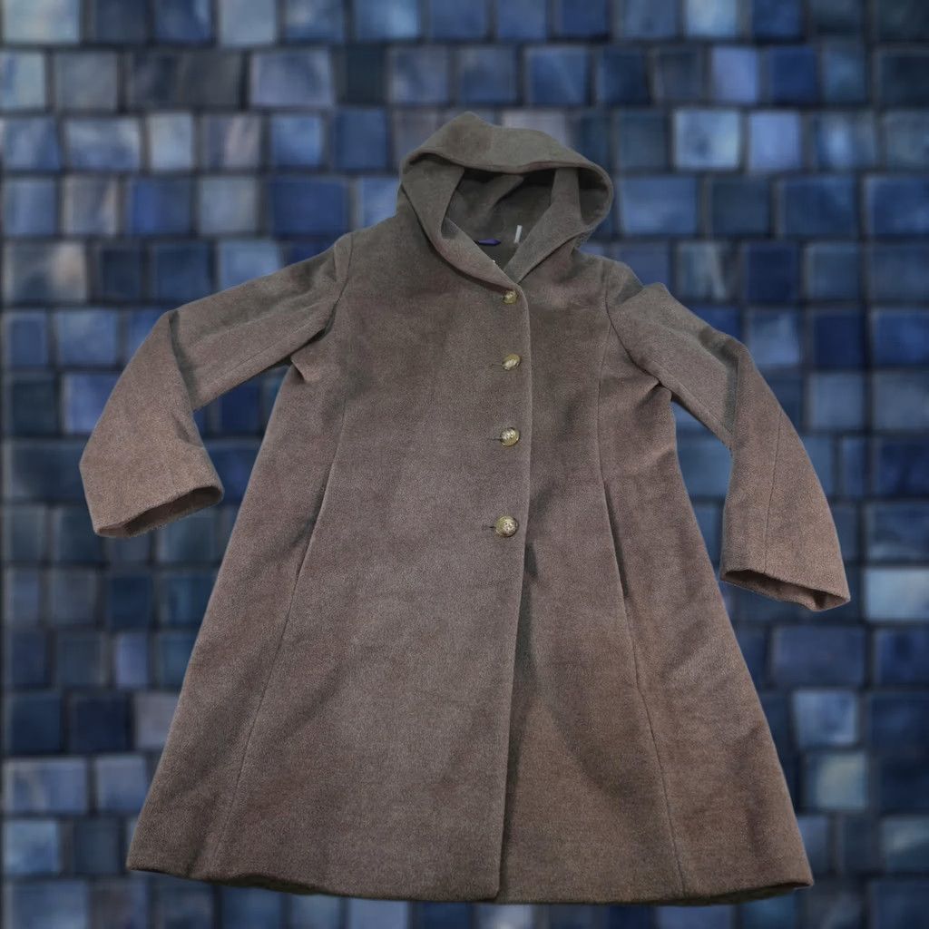 Cole Haan Cole Haan Coat Womens 12 Brown Wool Hooded Lined Single-Breasted Overcoat Size XL / US 12-14 / IT 48-50 - 1 Thumbnail