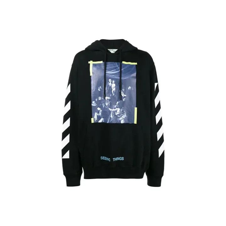 Off-White Off-White Black Graphic Hoodie with Religious Artwork 0079 Size US S / EU 44-46 / 1 - 1 Thumbnail