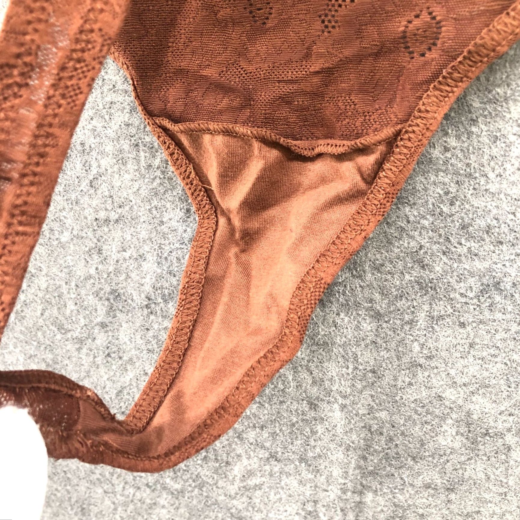 Vintage NWT Adore Me Thong Panties Womens 3X Brown Lace Size 40" / US 18 - 5 Thumbnail