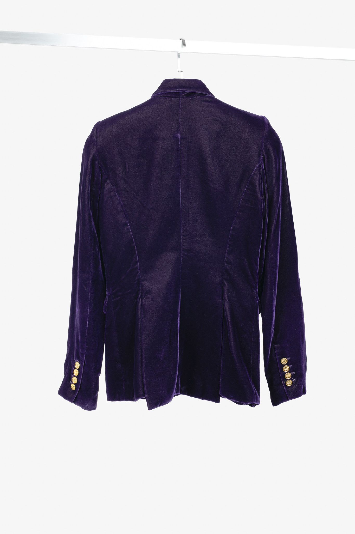 SMYTHE Smythe Purple Velvet Peaked Lapel Blazer Size S / US 4 / IT 40 - 2 Thumbnail