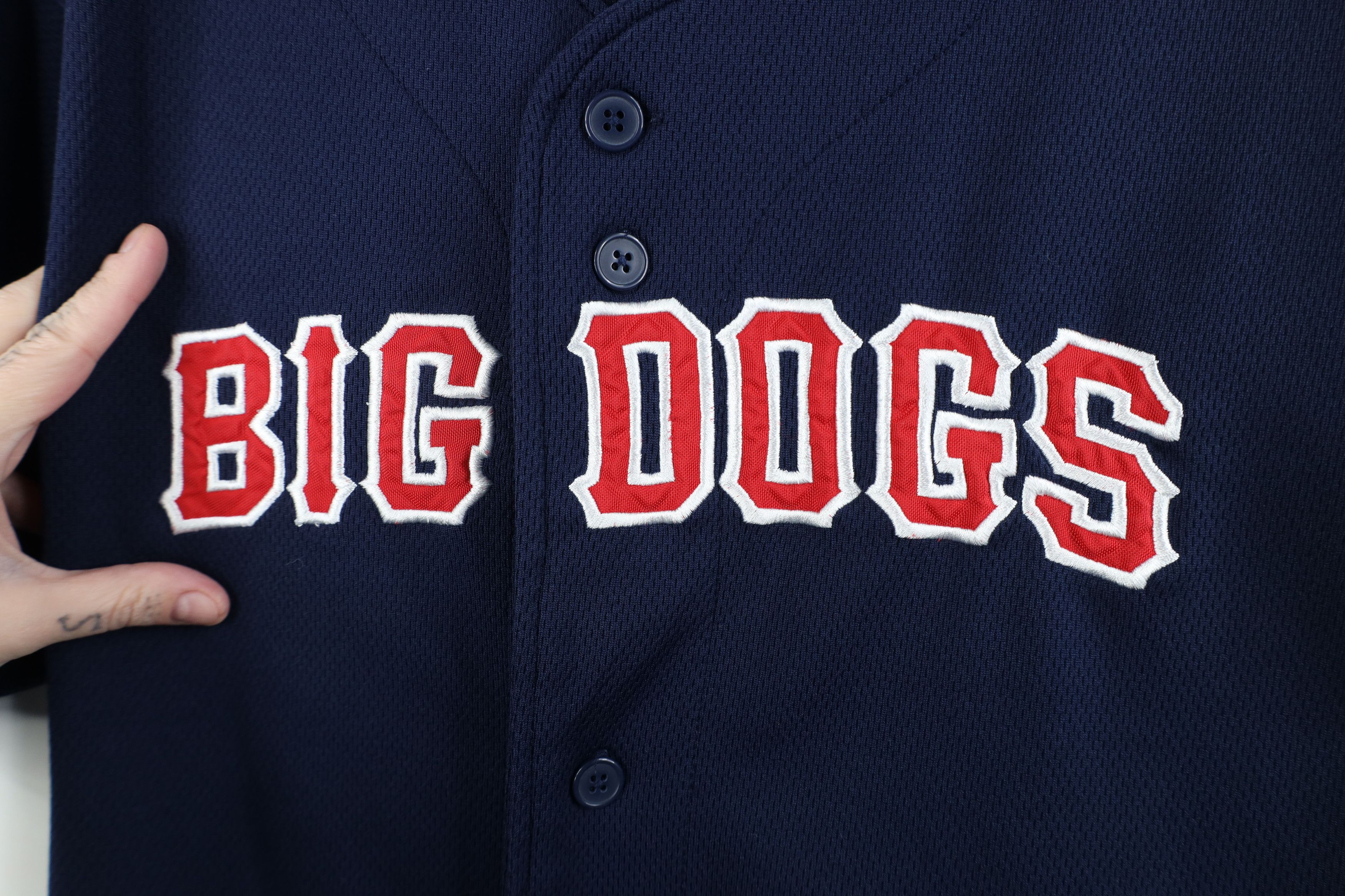 Big Dogs Vintage 90s Y2K Big Dogs Short Sleeve Baseball Jersey Blue Size US L / EU 52-54 / 3 - 4 Thumbnail