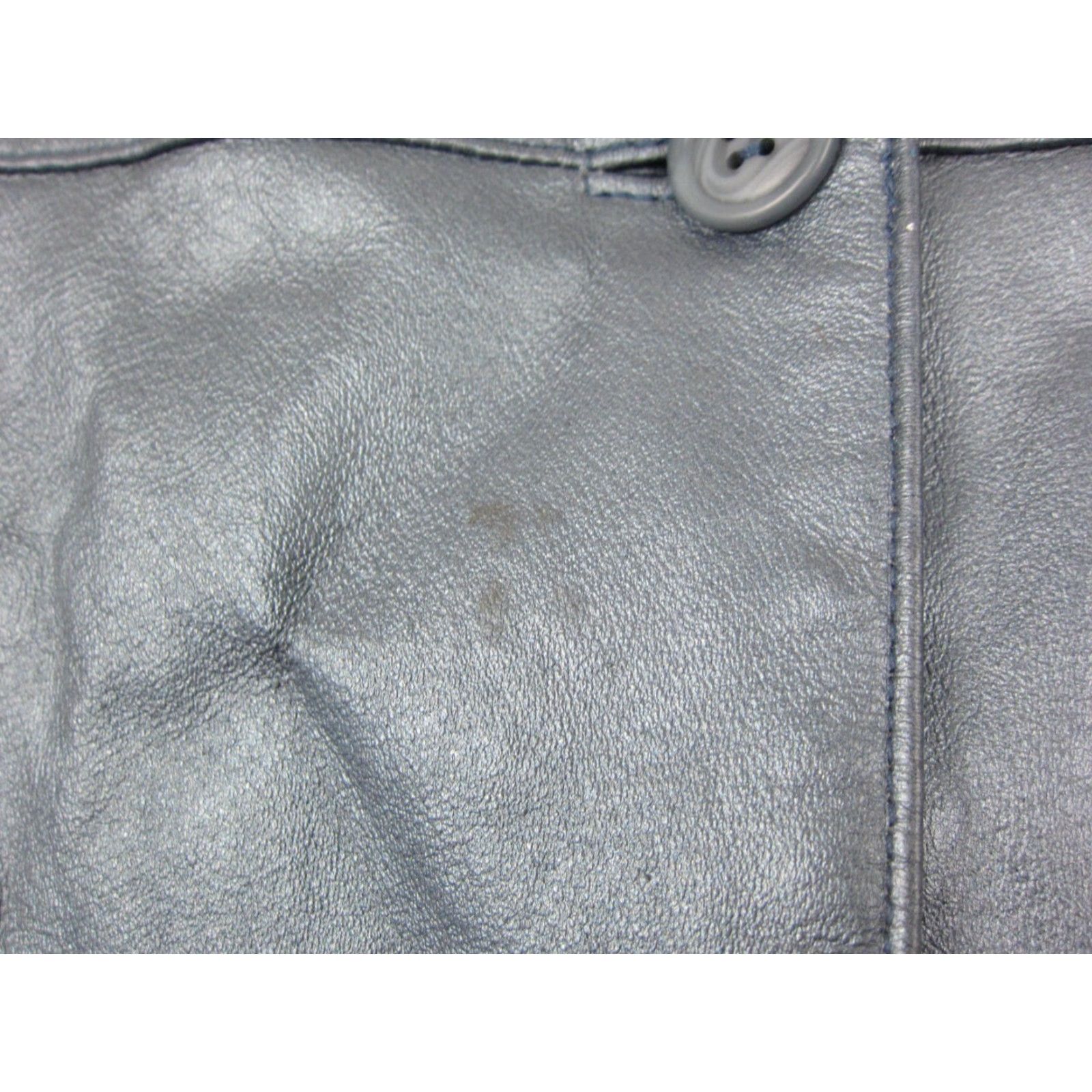 Vintage VINTAGE David Benjamin Blazer Shirt Jacket Womens Size 14 Blue Leather 3 Button 90s Womens Localized Size XL / US 12-14 / IT 48-50 - 7 Thumbnail