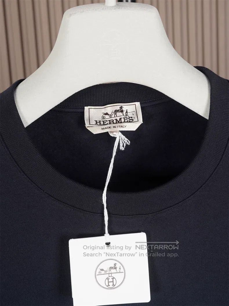 Hermes Hermes size 3XL Navy Leather Logo Hoodie Size US XXL / EU 58 / 5 - 5 Thumbnail