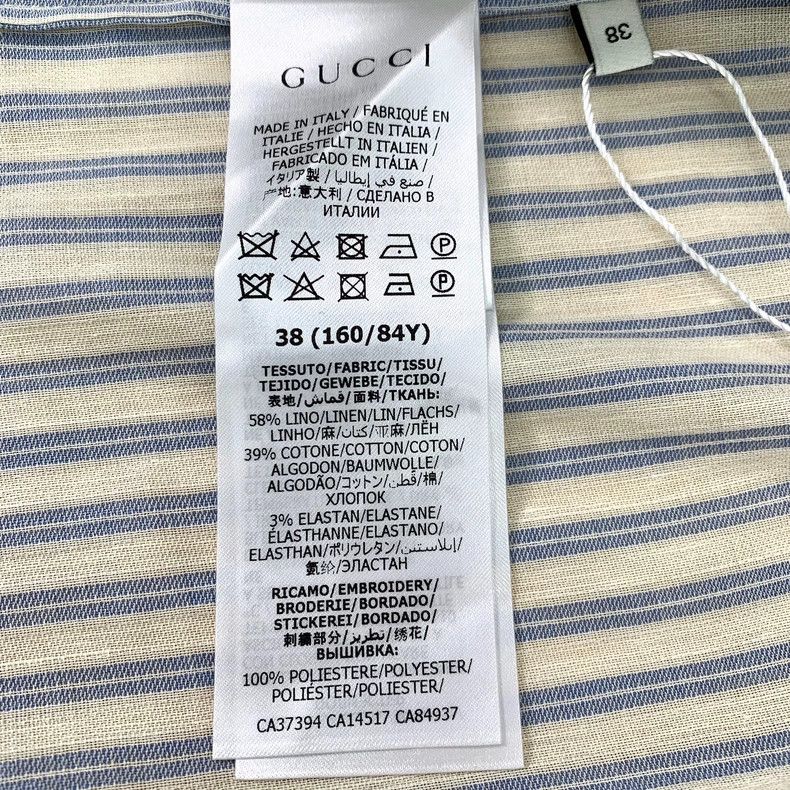 Gucci Gucci Size 38 Light blue cotton-linen blend striped lapel Size US XS / EU 42 / 0 - 6 Thumbnail