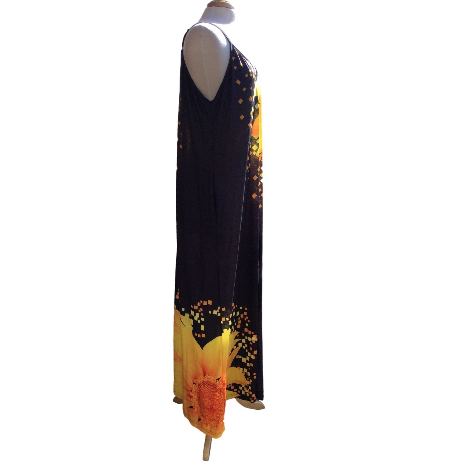 Other Slip Dress Gold Sunflowers Adjustable Straps Pocket Maxi 3X Size 3XL / US 20-22 - 3 Thumbnail