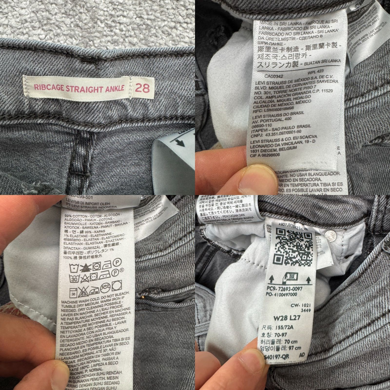 Levi's Levi's Jeans Womens 28x27 Gray Denim Button Fly 5-Pocket High Rise Streetwear City Grunge Size 28" / US 6 / IT 42 - 8 Thumbnail