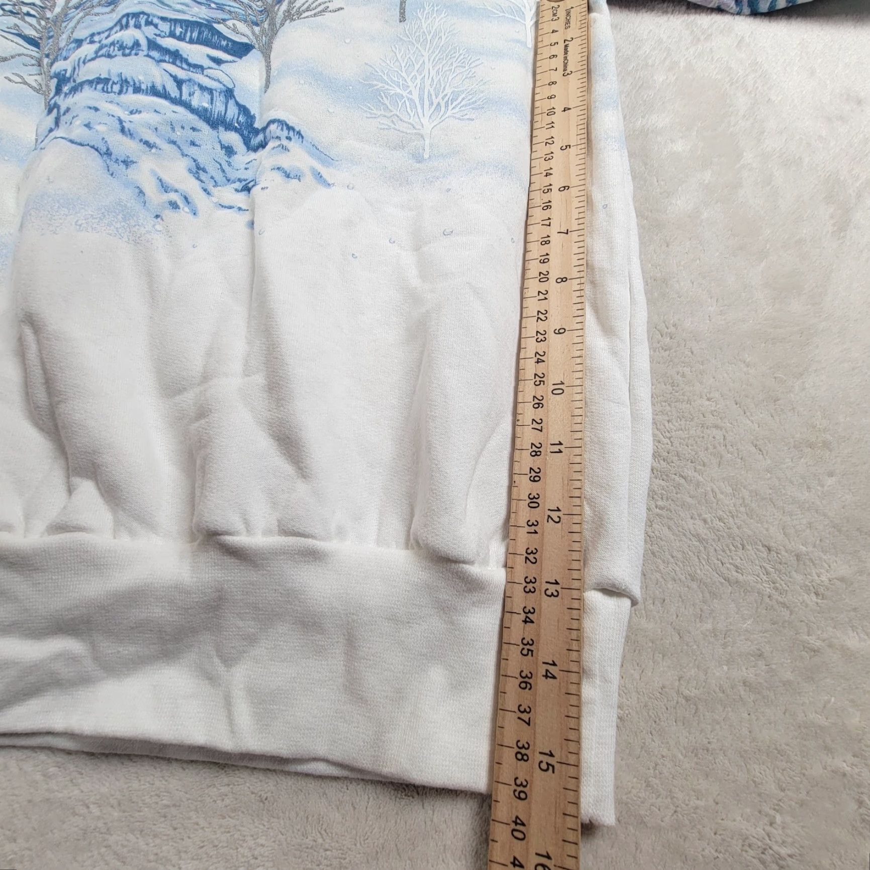 Vintage VINTAGE Morning Sun Sweatshirt Winter 90's All Over Waterfalls &Trees White M Womens USA Shirt Size M / US 6-8 / IT 42-44 - 7 Thumbnail