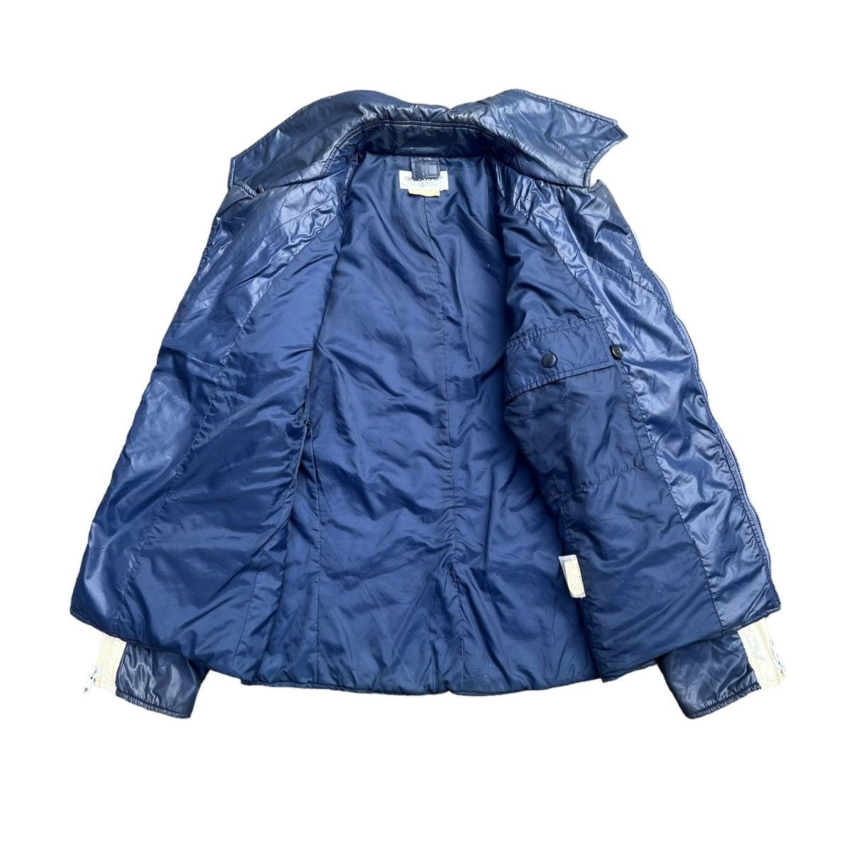 Adidas × Descente × Vintage 70s Adidas Descente 3 Striped Blue Bikers Jacket Size US M / EU 48-50 / 2 - 12 Thumbnail