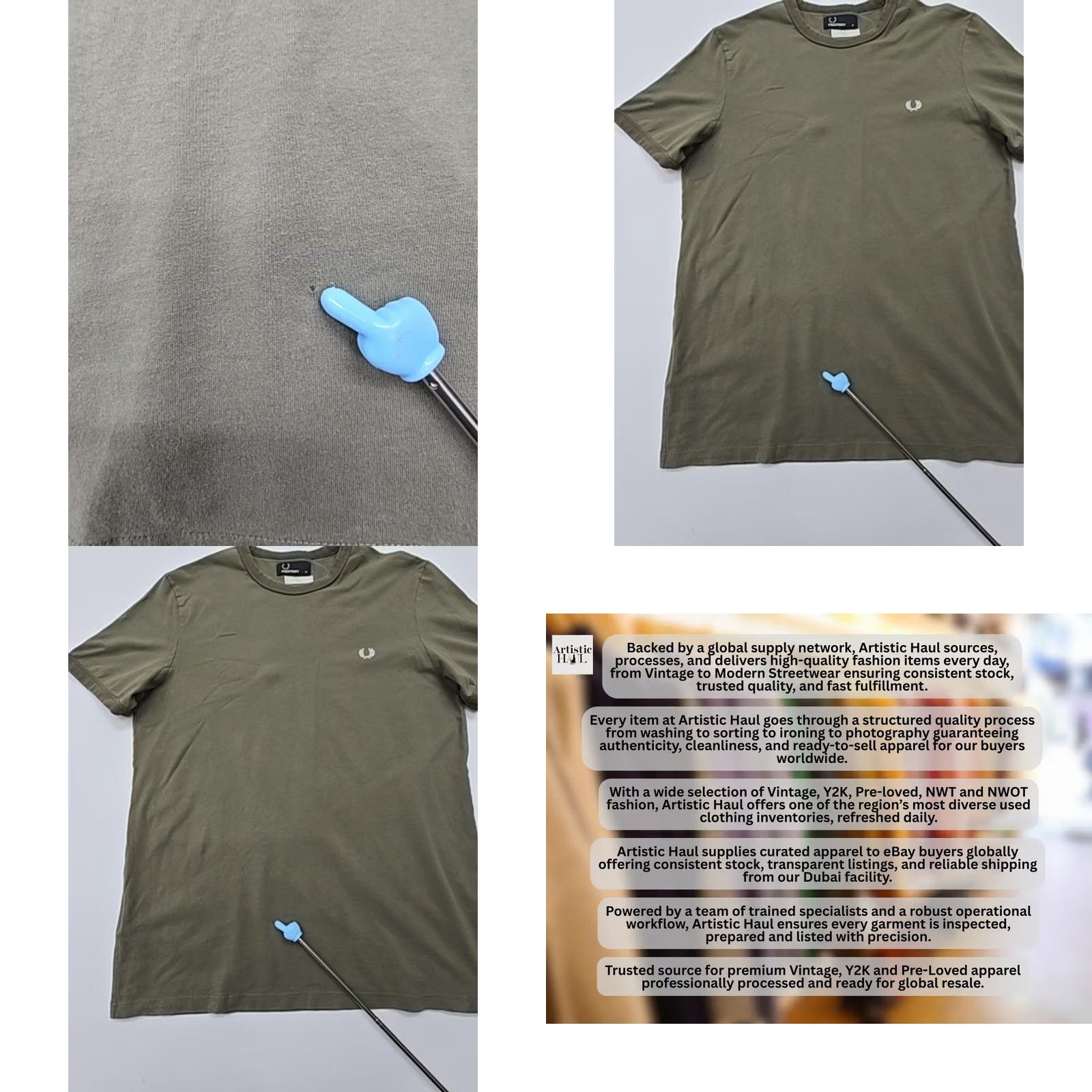 Fred Perry Fred Perry Mens Olive Green Logo T-Shirt Size M Regular Size US M / EU 48-50 / 2 - 8 Thumbnail