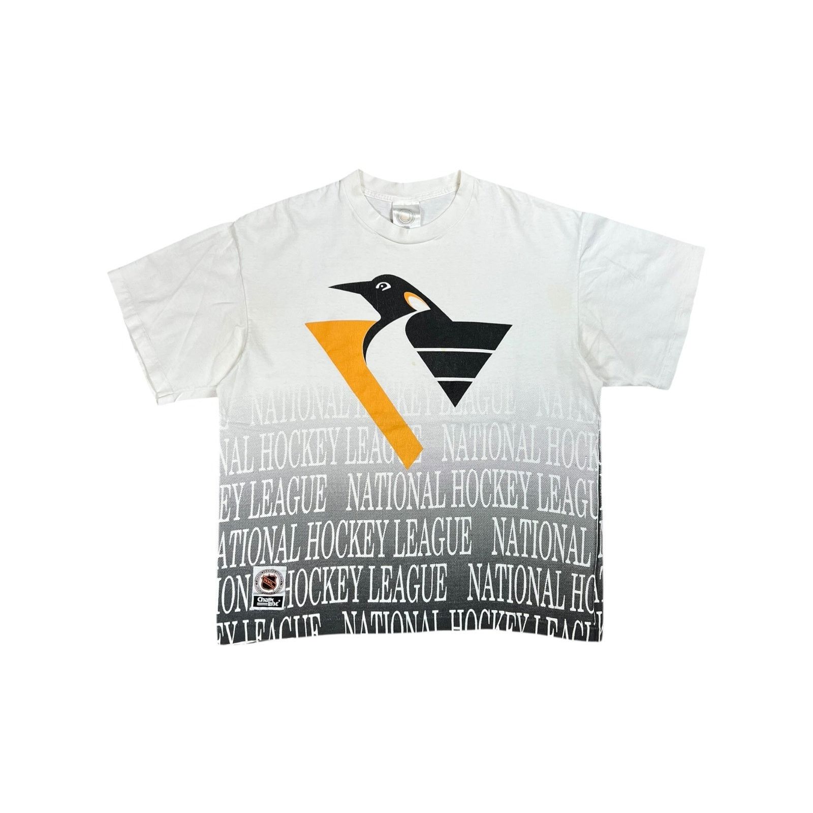 Chalk Line × NHL × Vintage 1990s Chalk Line Pittsburgh Penguins all over print tee Size US L / EU 52-54 / 3 - 1 Thumbnail