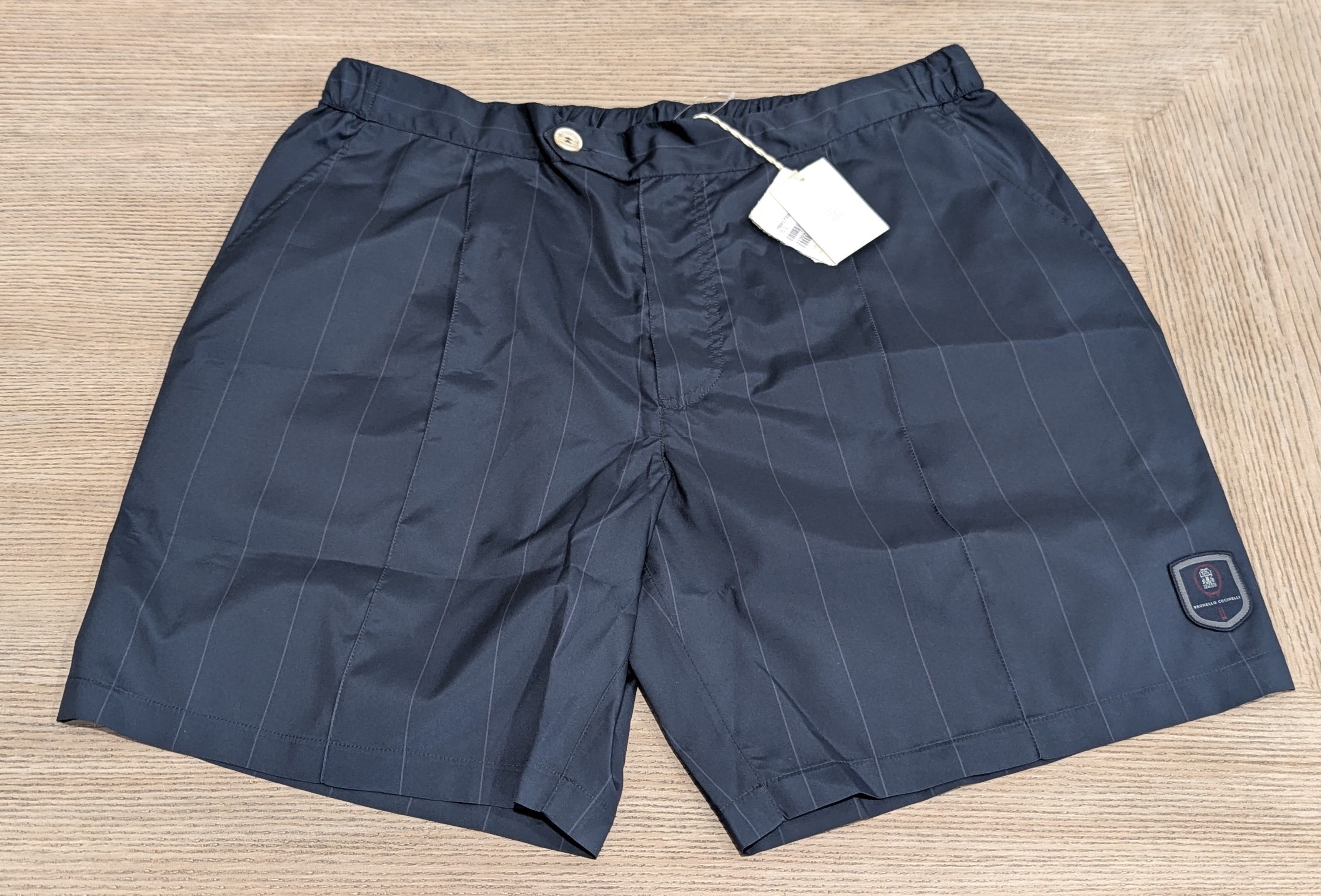 Brunello Cucinelli Brunello Cucinelli Pinstripe Pleated Shorts Navy 2XL Size US 38 / EU 54 - 1 Thumbnail