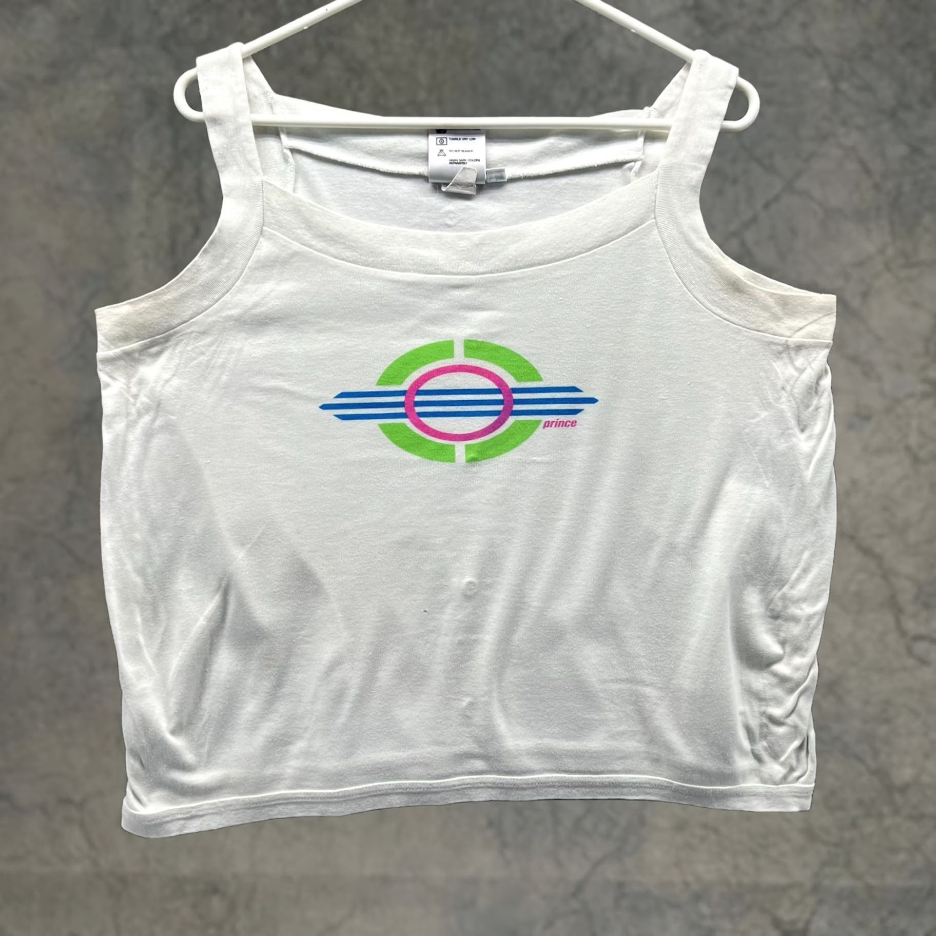Prince Prince Tank Top Womens Large White 90s Tennis Performance Tank Top Sports Shirt (VINTAGE not) Size L / US 10 / IT 46 - 1 Thumbnail