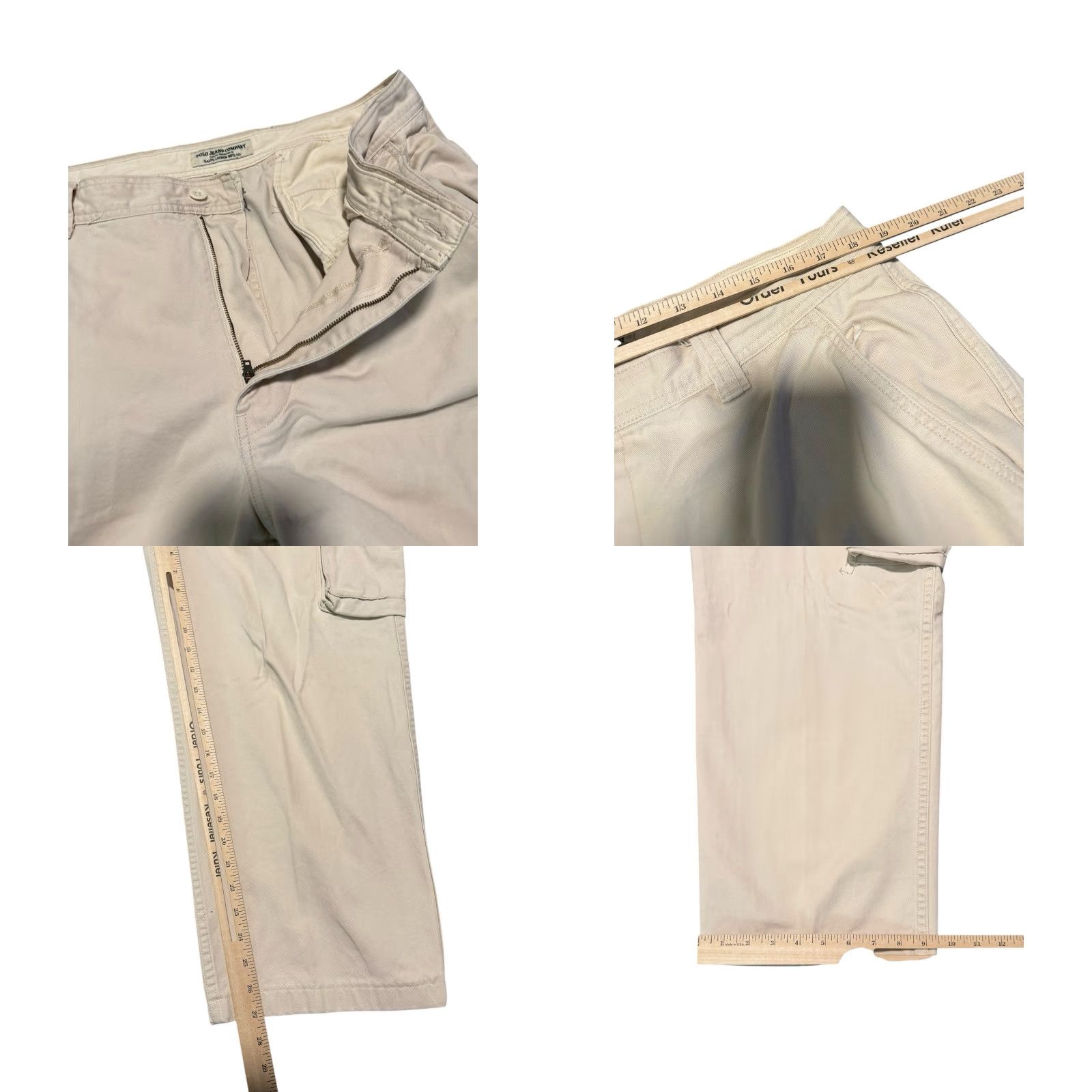 Polo Ralph Lauren VINTAGE Polo Jeans Co Ralph Lauren Cargo Pants Mens 38x30 White Military Surplus Cargo Pants / Workwear / 90s / Army / Outdoors Mens White Cotton Size US M / EU 48-50 / 2 - 10 Thumbnail