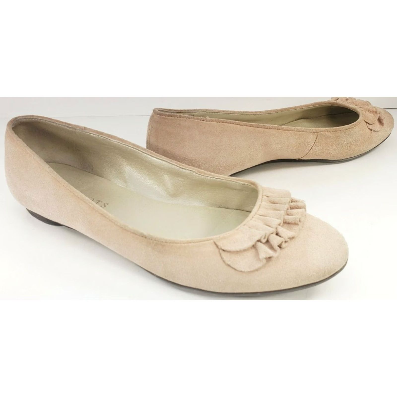 Talbots Talbots Pink Suede Leather Ballet Flats with Skirted Front Size 6 1/2B Comfortable Casual Shoes Womens Flats Led by Talbots Flats and Slip-ons Size US 7 / IT 37 - 3 Thumbnail