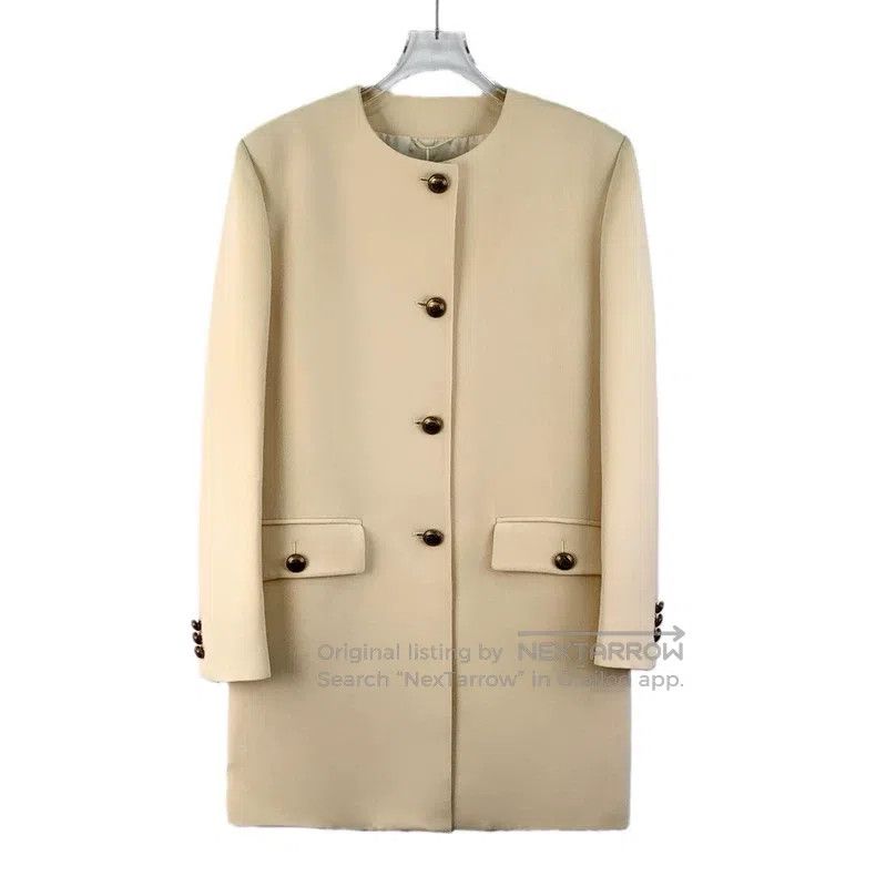 Prada Prada 22 beige wool round-neck single-breasted long-sleeve Size XS / US 0-2 / IT 36-38 - 1 Thumbnail