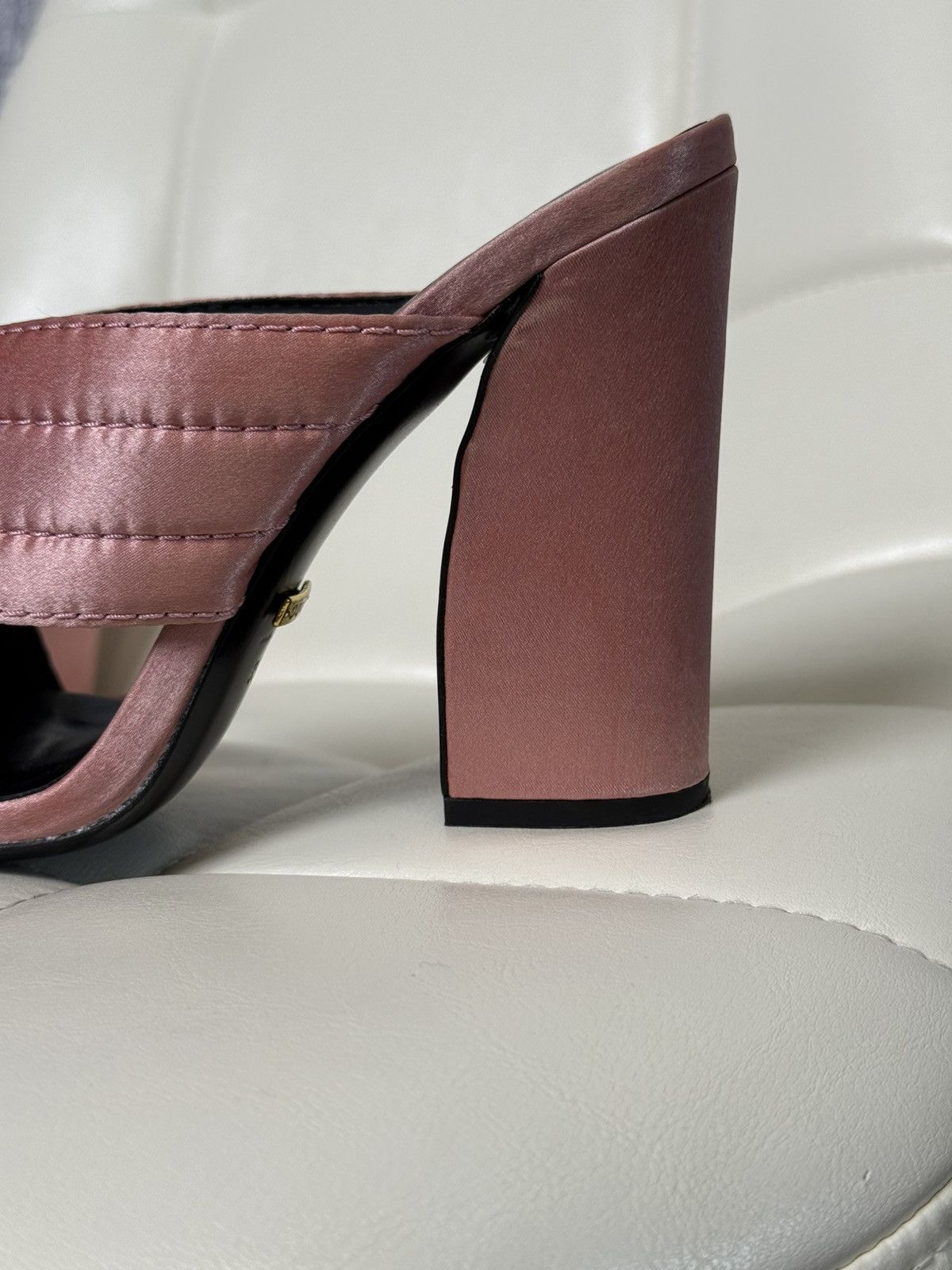 Gucci Gucci Crossover Satin Quilted Mule Sandals Block Heel Slides Size US 9 / IT 39 - 4 Thumbnail