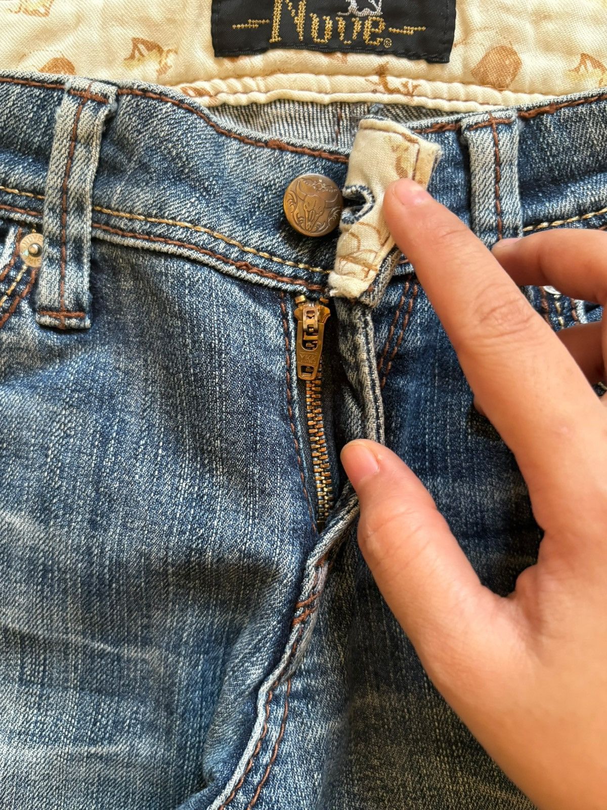 Japanese Brand SALES🔥Vintage Japanese Mud Wash Distressed Flare Jeans Size 30" / US 8 / IT 44 - 3 Thumbnail