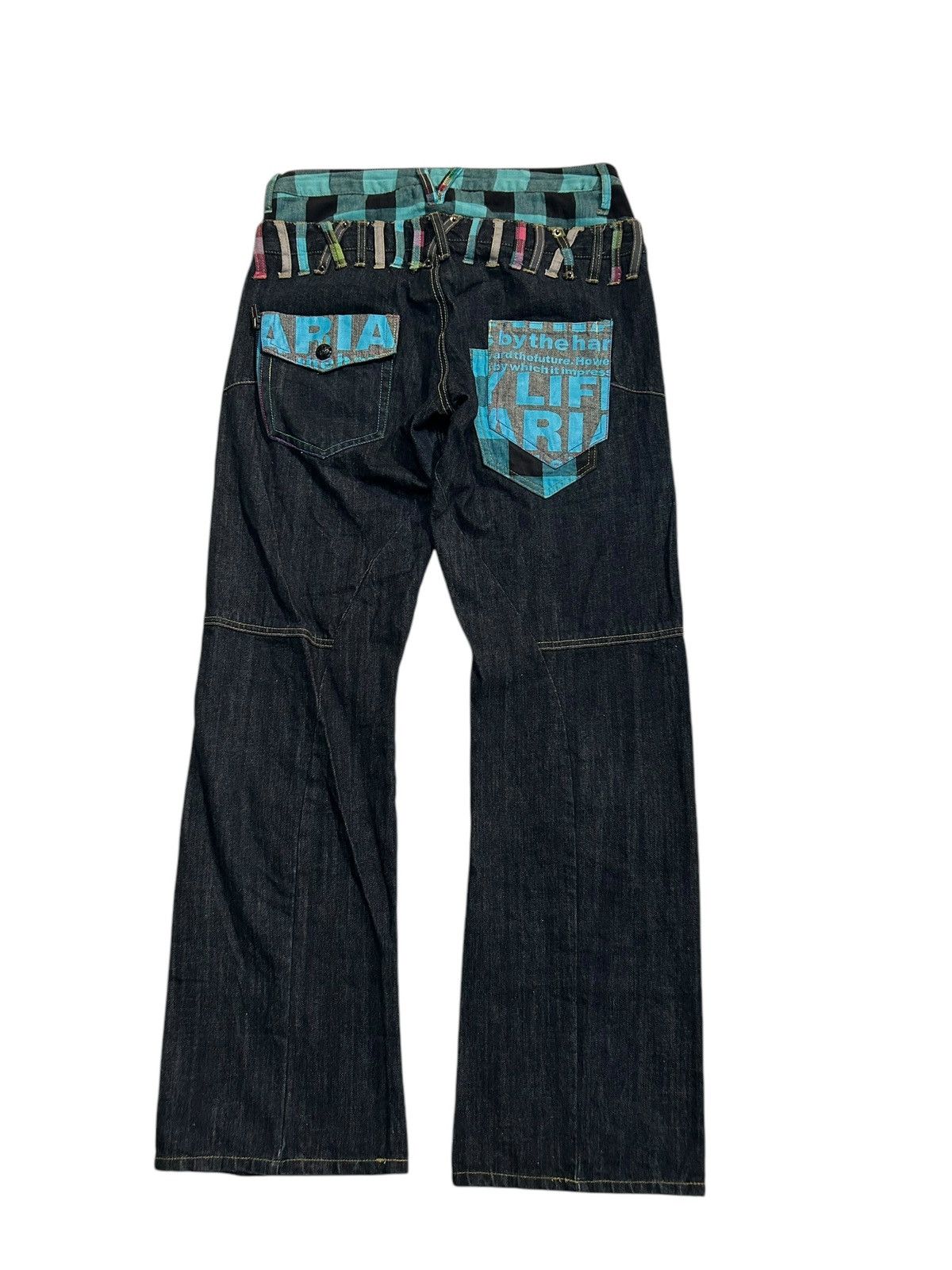 Kapital Japanese Punk Bondage Style Double Waist Rare Denim Jeans Size US 31 - 13 Thumbnail