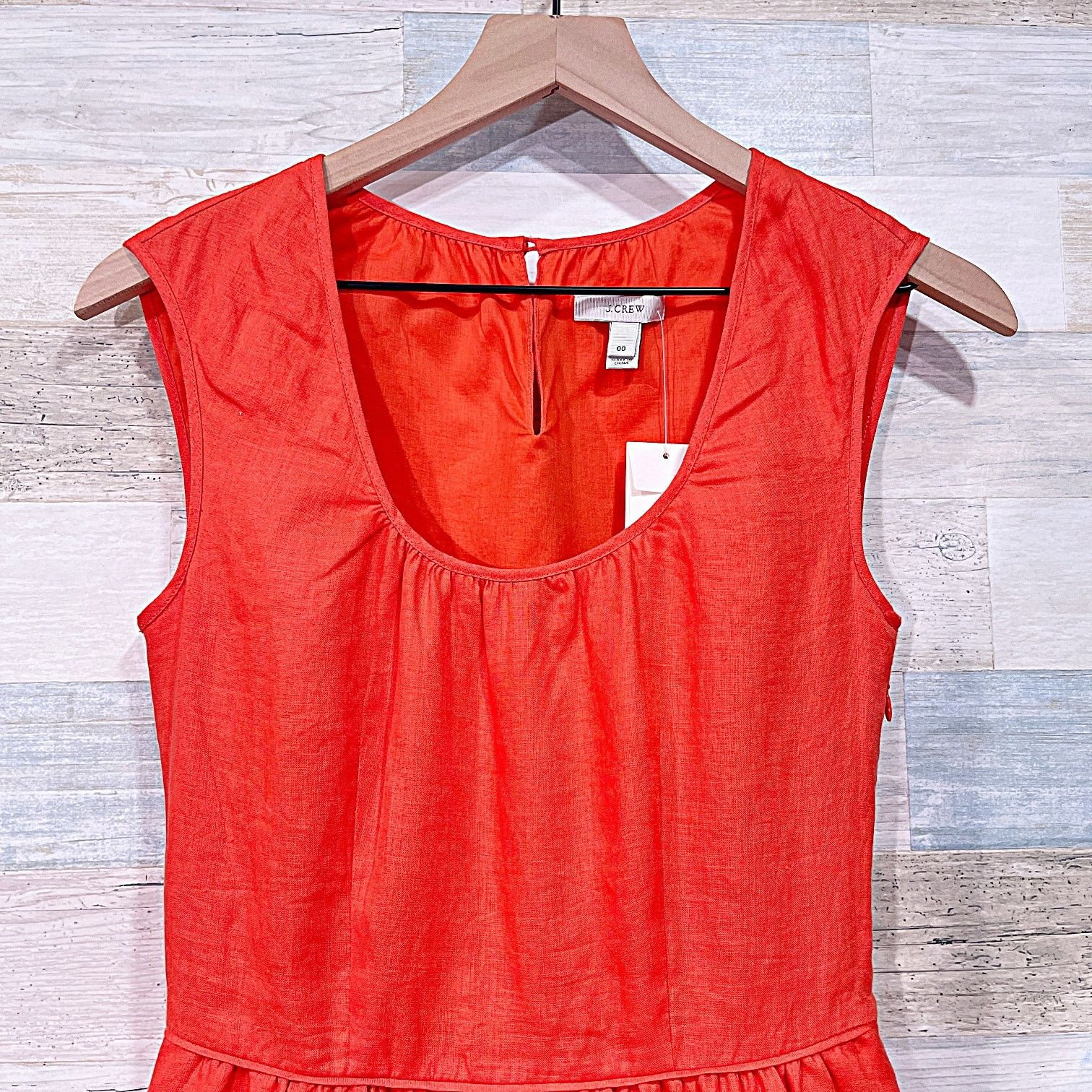 J.Crew J CREW Linen Organza Sleeveless Mini Dress Orange Womens 00 Size XXS / US 00 / IT 34 - 2 Thumbnail