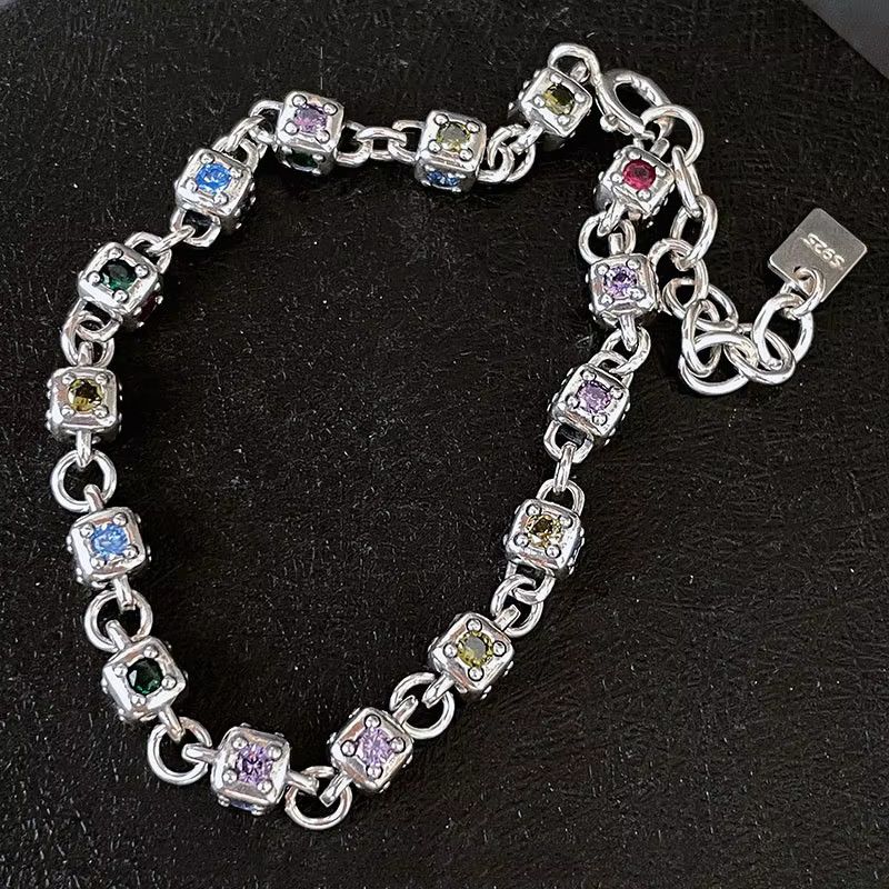 Jewelry Multicolor Zircons Chain Bracelet Size ONE SIZE - 5 Thumbnail