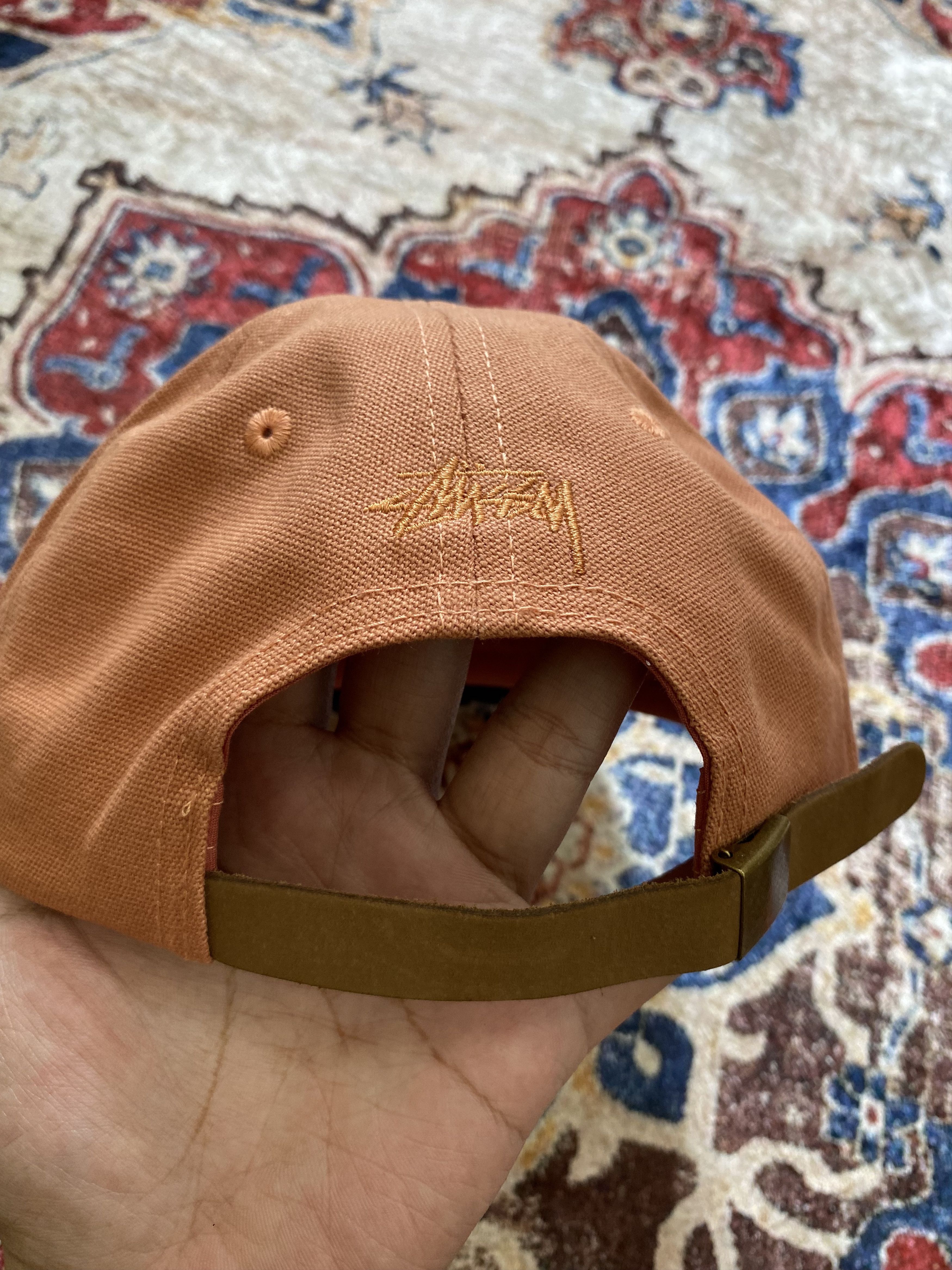 Stussy Stussy Felt S Canvas Strapback Cap - Orange Size ONE SIZE - 3 Thumbnail