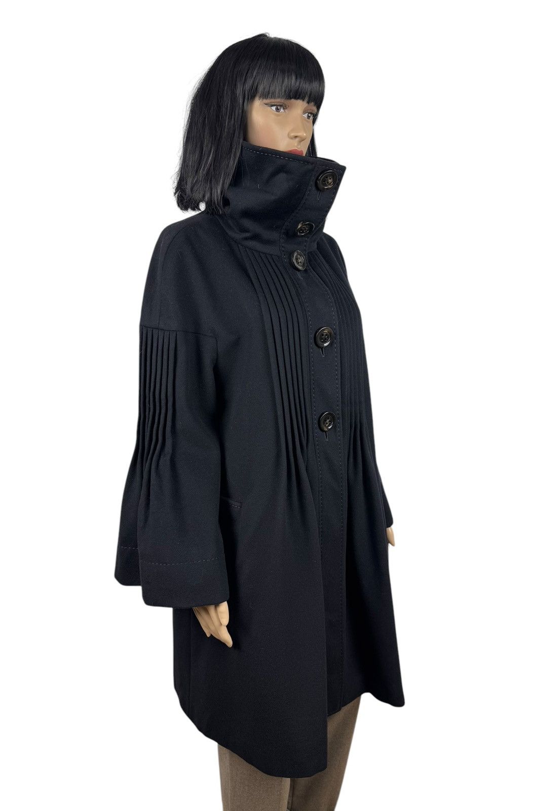 Sportmax Sportmax Virgin Wool Pleated Coat Mock Neck size IT46 US12 Size XL / US 12-14 / IT 48-50 - 4 Thumbnail