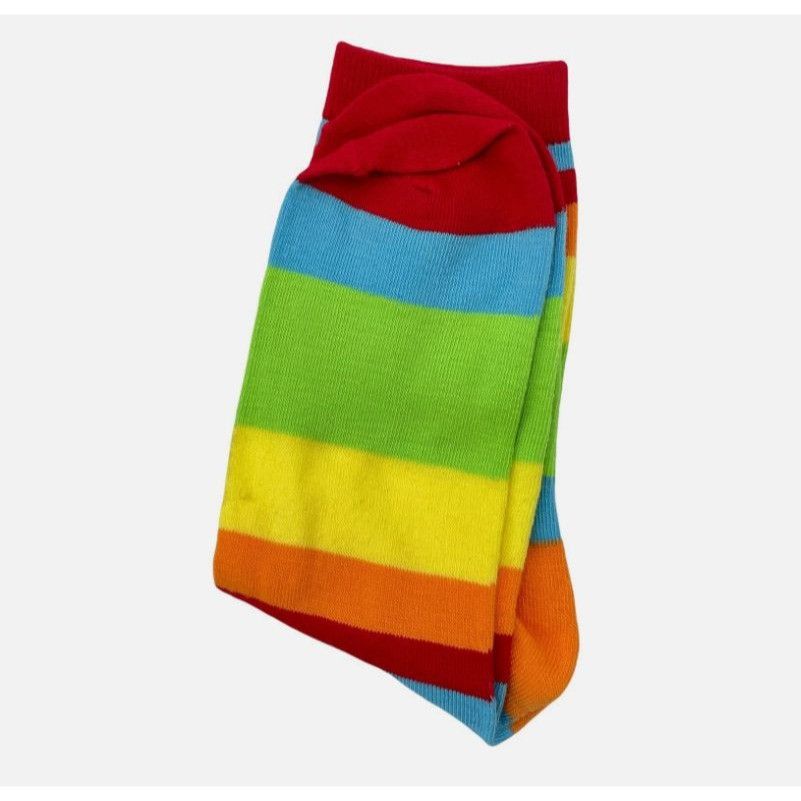 Other Rainbow Striped Mens Socks Size 10-13 Cotton Blend Colorful Size ONE SIZE - 2 Thumbnail