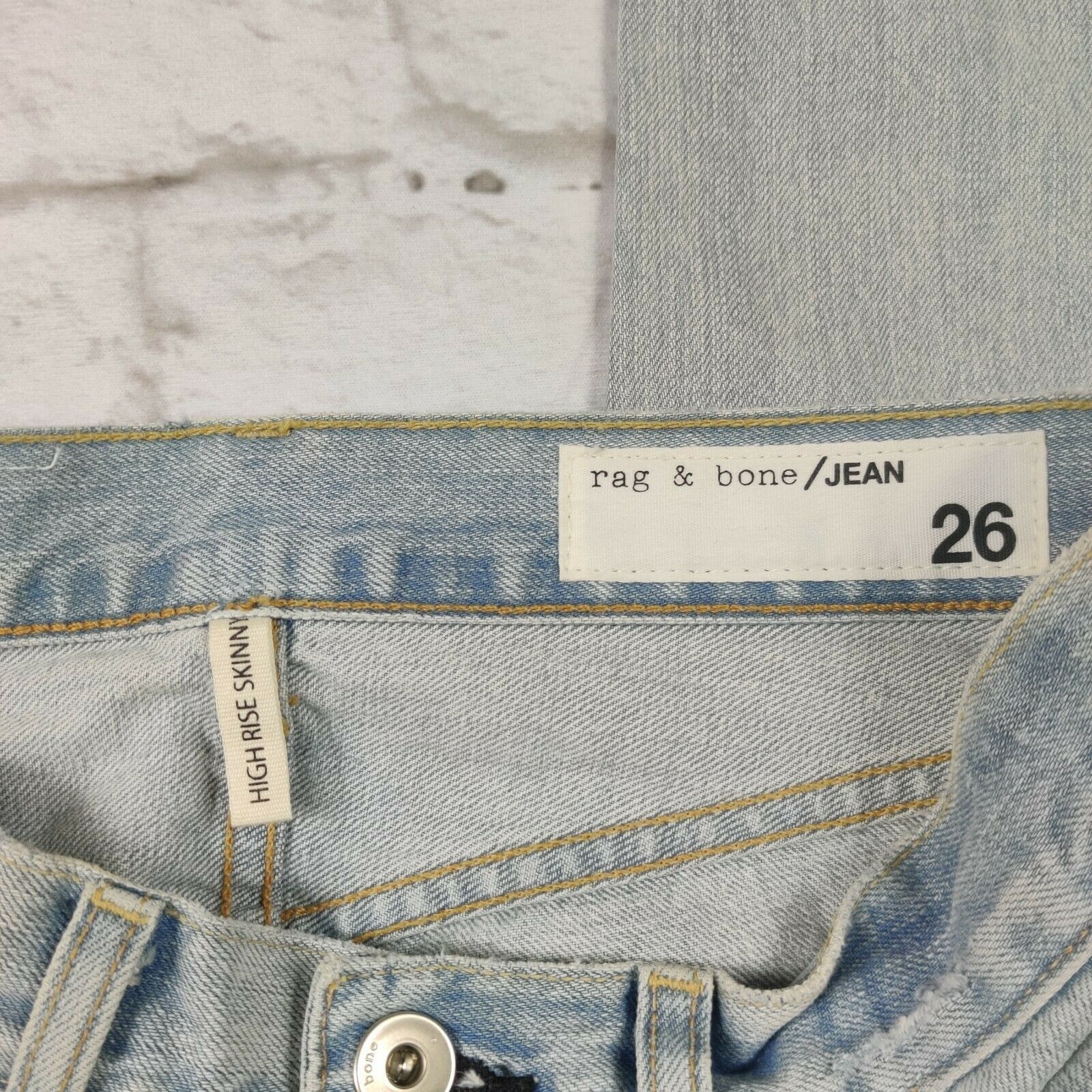 Rag & Bone rag & bone 26 High Rise Skinny Glena Jeans Light Wash Raw He Size 26" / US 2 / IT 38 - 8 Thumbnail