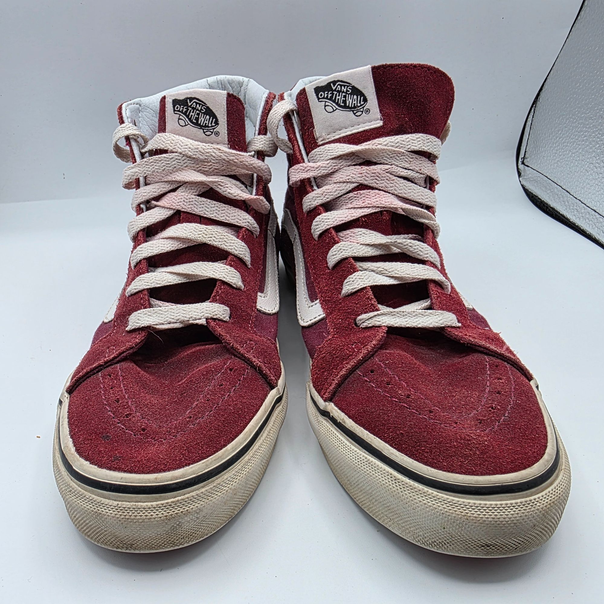 Vans Vans Sk8 Hi Womens Size 9.5 Maroon White HighTop Sneaker Sho Size US 9.5 / IT 39.5 - 2 Thumbnail