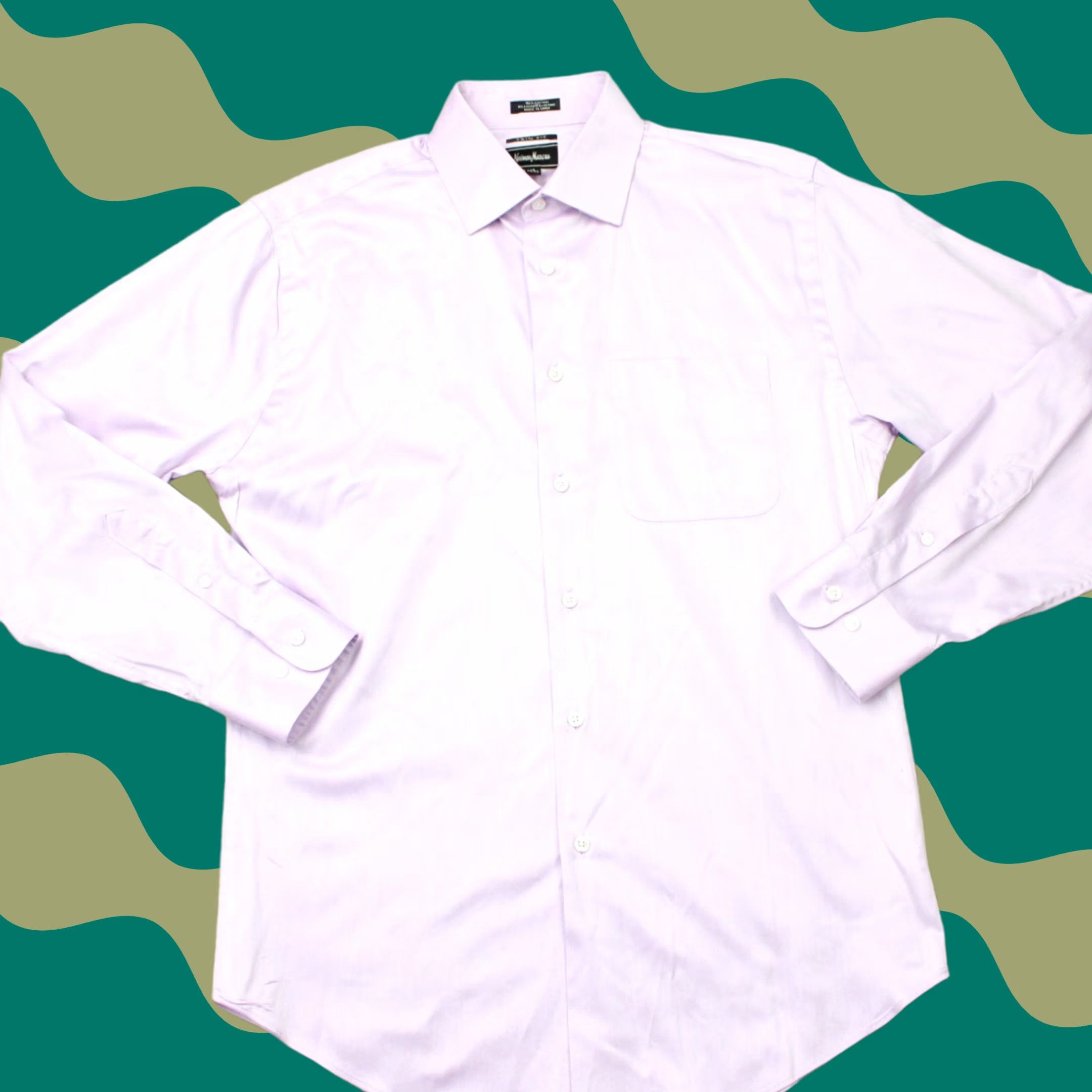 Neiman Marcus Neiman Marcus Dress Shirt Men 15, 32/33 Pink Trim Fit Cotton Stretch Long Sleeve Shirt Mens 15 32/33 Pink Stretch Solid Casual Business Size 40R - 1 Thumbnail