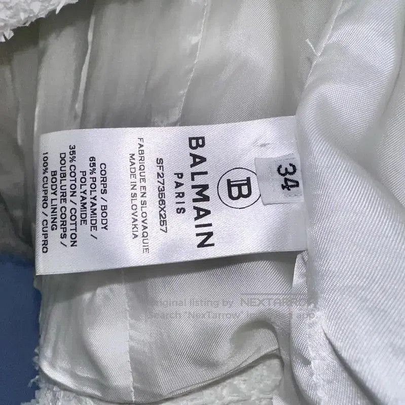 Balmain Balmain White Cotton Blend Ladies Coat . Size S / US 4 / IT 40 - 4 Thumbnail