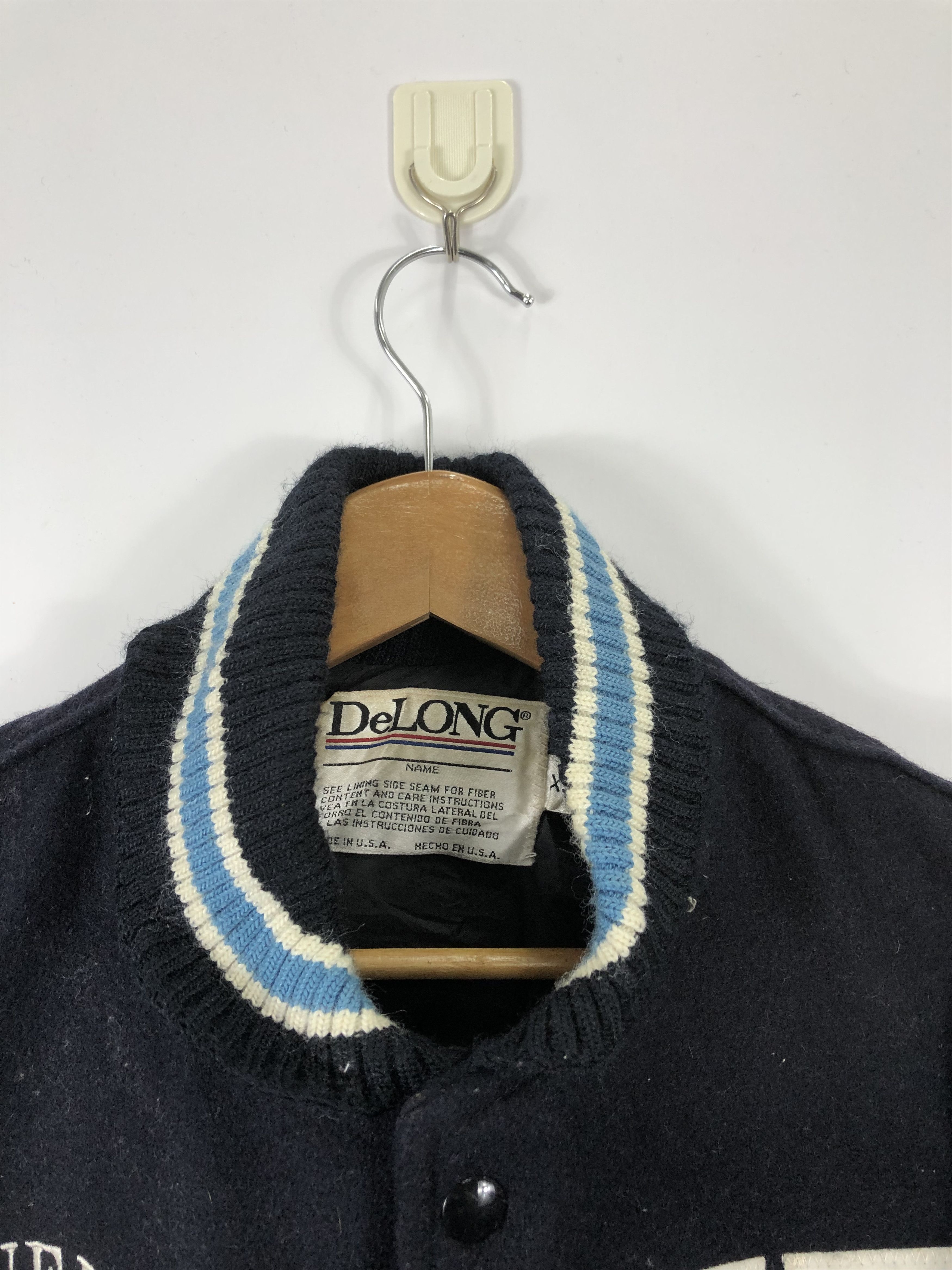 Delong Vintage Delong Varsity Jacket University Full Patches V0236 Size US XS / EU 42 / 0 - 13 Thumbnail
