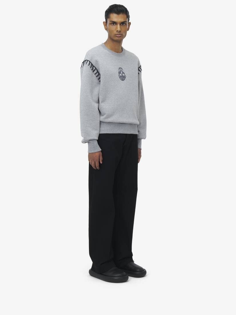 Alexander McQueen o1srvl11e0226 Skull Sweatshirt In Grey Size US L / EU 52-54 / 3 - 5 Thumbnail