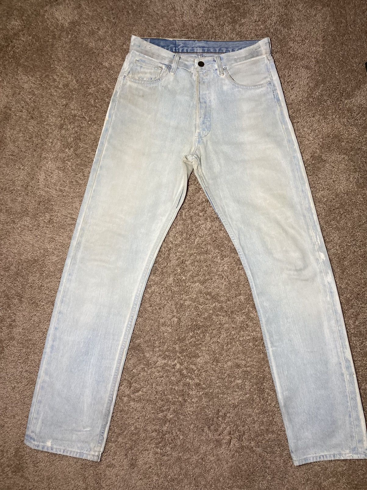 Maison Margiela SS03 Maison Margiela Artisanal Painted Denim Jean White 0 10 Size US 28 / EU 44 - 2 Thumbnail