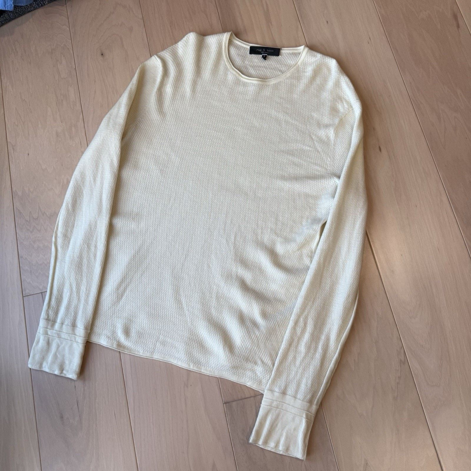 Rag & Bone Rag & Bone Thermal Shirt XL Cream Wool Base Layer Size US XL / EU 56 / 4 - 10 Thumbnail