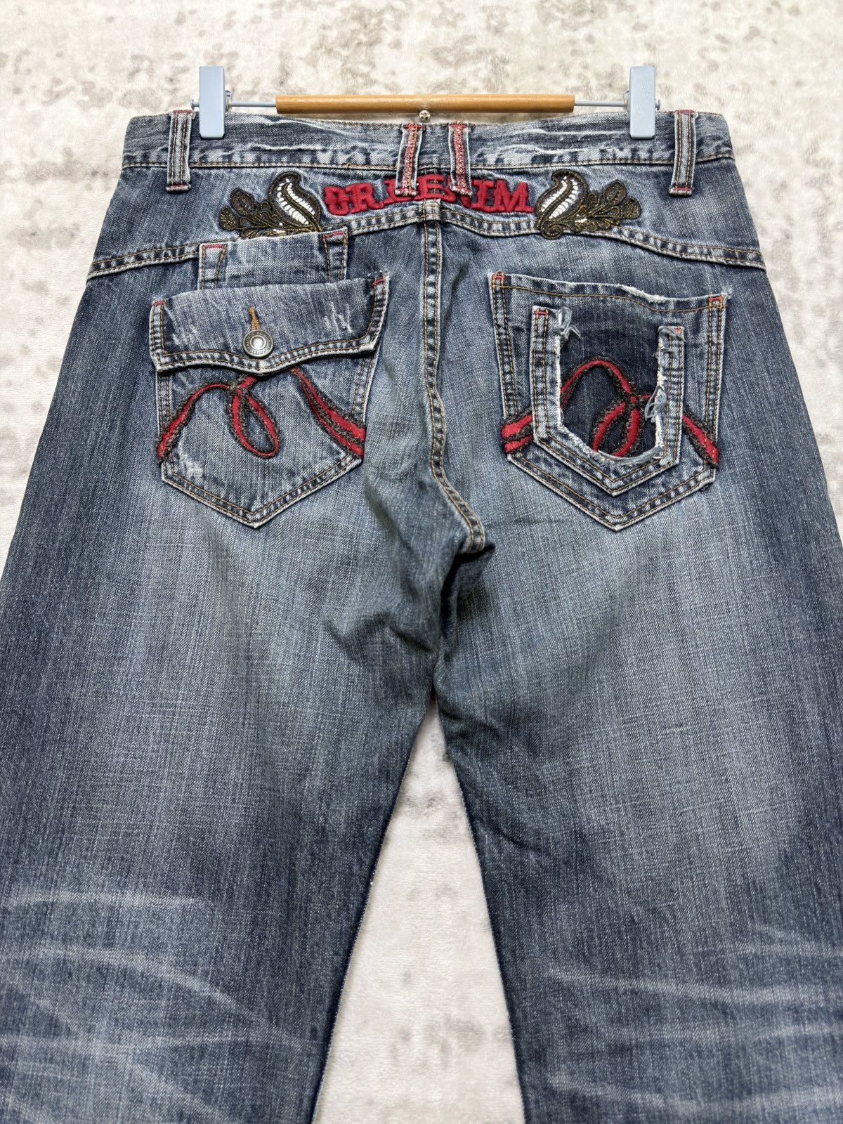 Hysteric Glamour Vintage Oririn Y2K Embroidered Straight Leg Denim Jeans Size US 31 - 10 Thumbnail