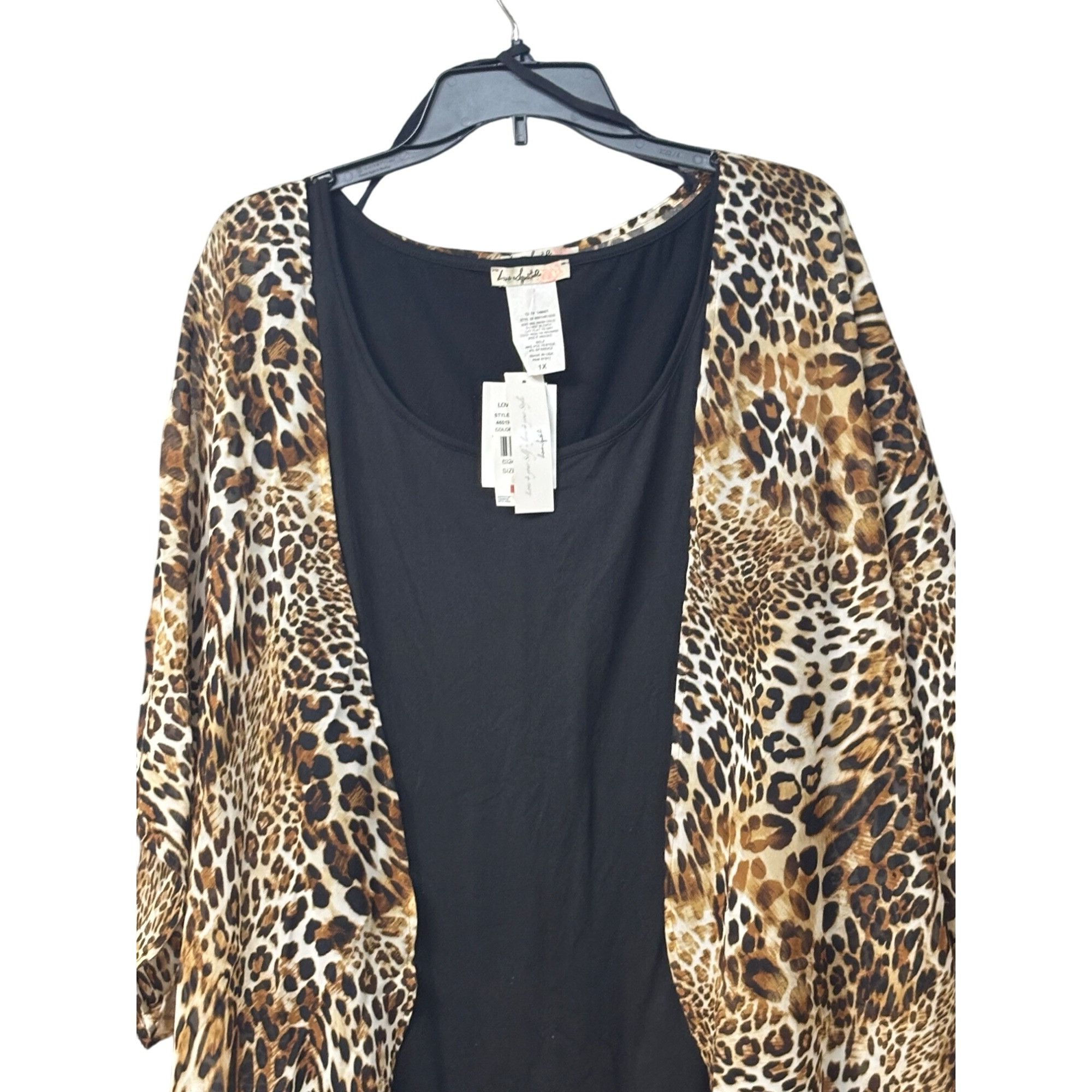 Other Love Squared Trendy Plus Size Shift Dress/ Chiffon Cover up Size ONE SIZE - 3 Thumbnail