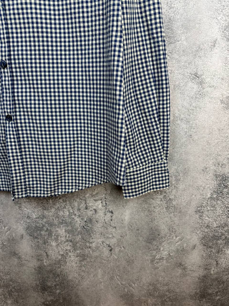 Armani Armani Jeans Micro Check Button Up Shirt Blue/White Pockets Size US M / EU 48-50 / 2 - 8 Thumbnail
