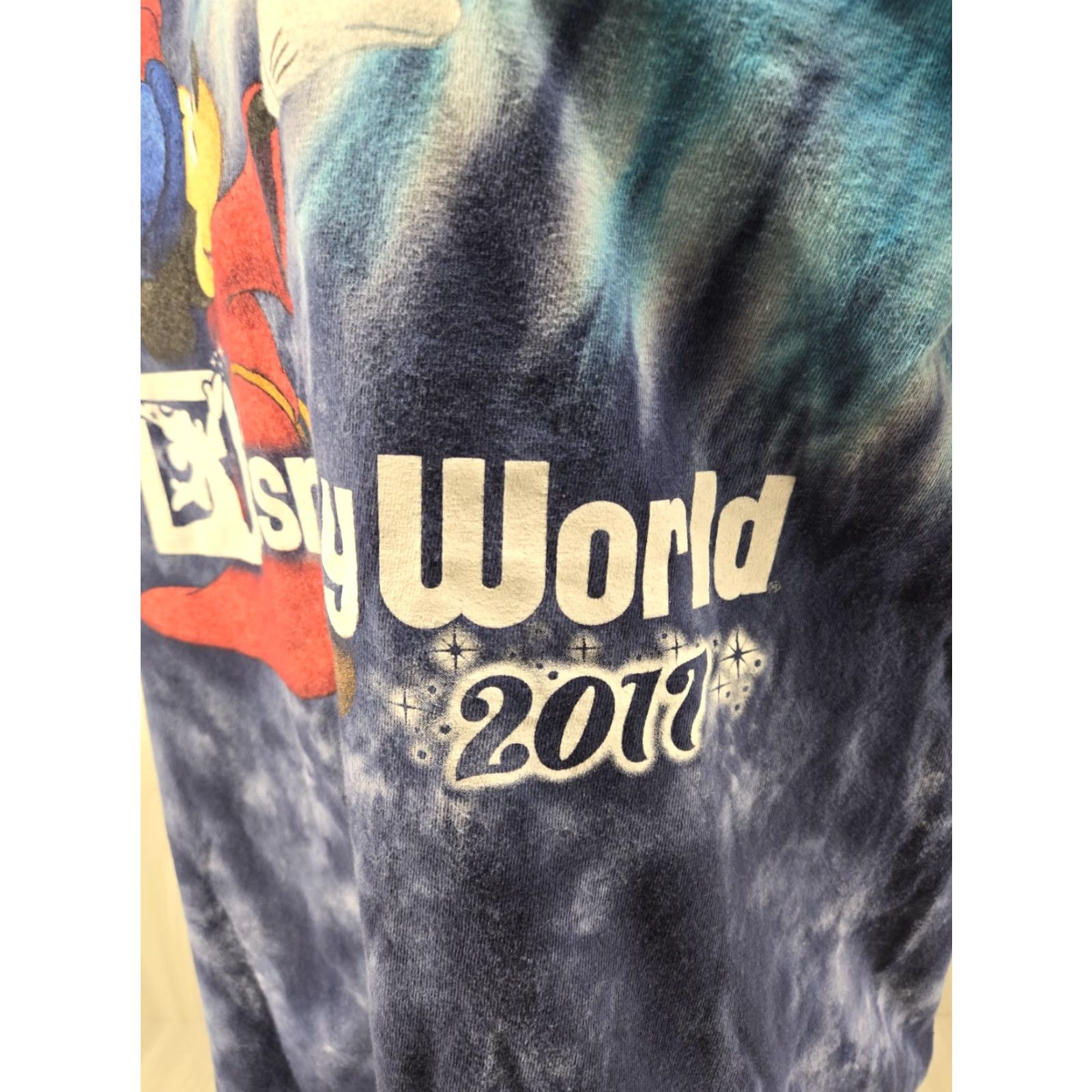 Disney Disney Parks 2017 T-Shirt Tee Tie Dye Mickey Mouse Fantasia Disney Brand Shirt Mens LRG Blue Cotton Graphic Print Short Sleeve Crew Neck Vintage: No Size US L / EU 52-54 / 3 - 4 Thumbnail