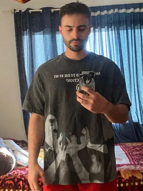 VIBE Cotton T-shirt Punk streetwear Gothic hip-hop Harajuku style Size US L / EU 52-54 / 3 - 6 Thumbnail