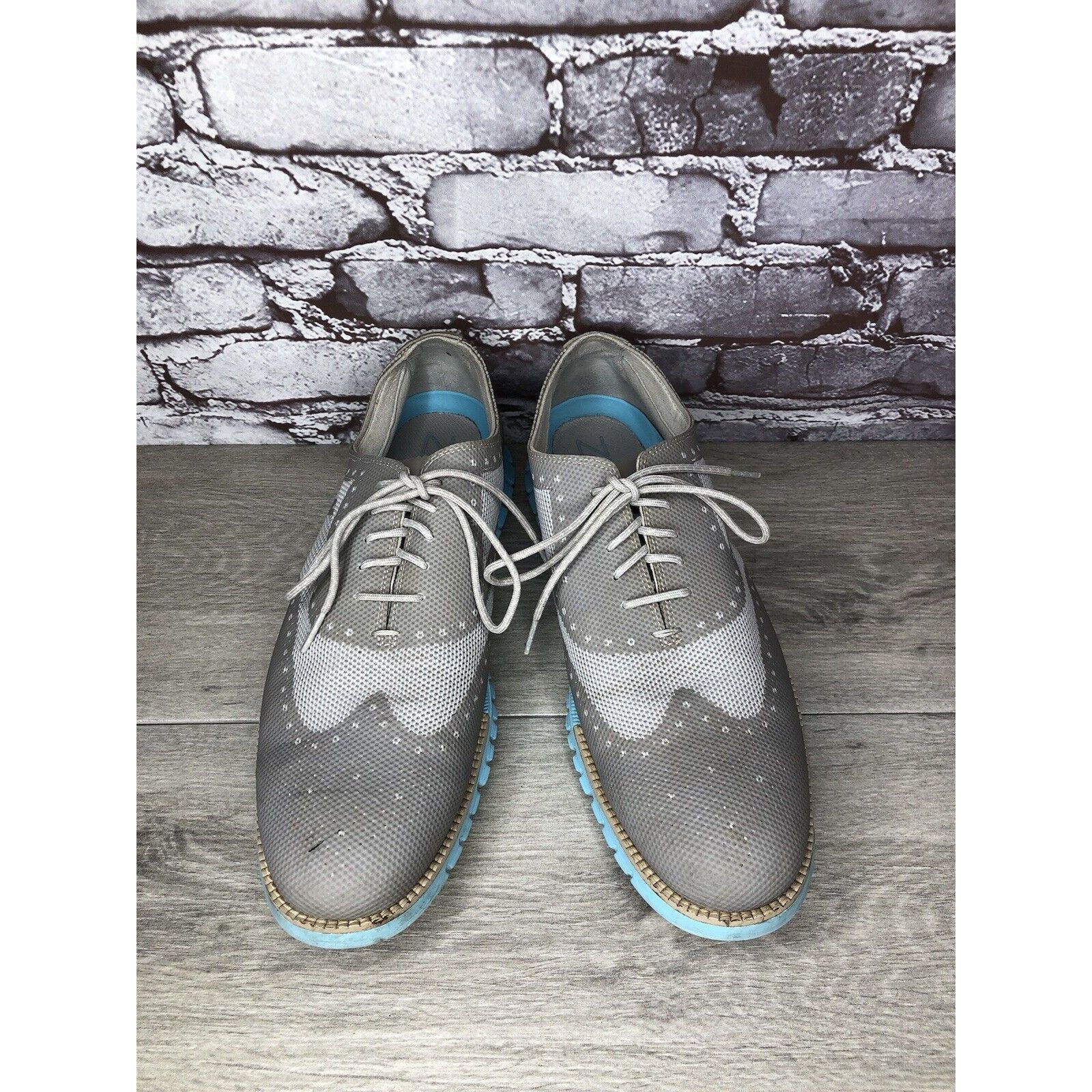 Cole Haan Cole Haan ZeroGrand Grand.OS Gray Mesh Wingtip Blue Shoes Me Size US 12 / EU 45 - 12 Thumbnail