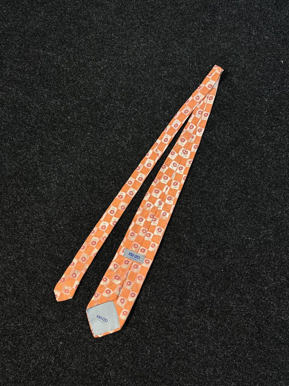 Kenzo Kenzo Orange Floral Silk Tie Made in Italy Vintage Size ONE SIZE - 7 Thumbnail