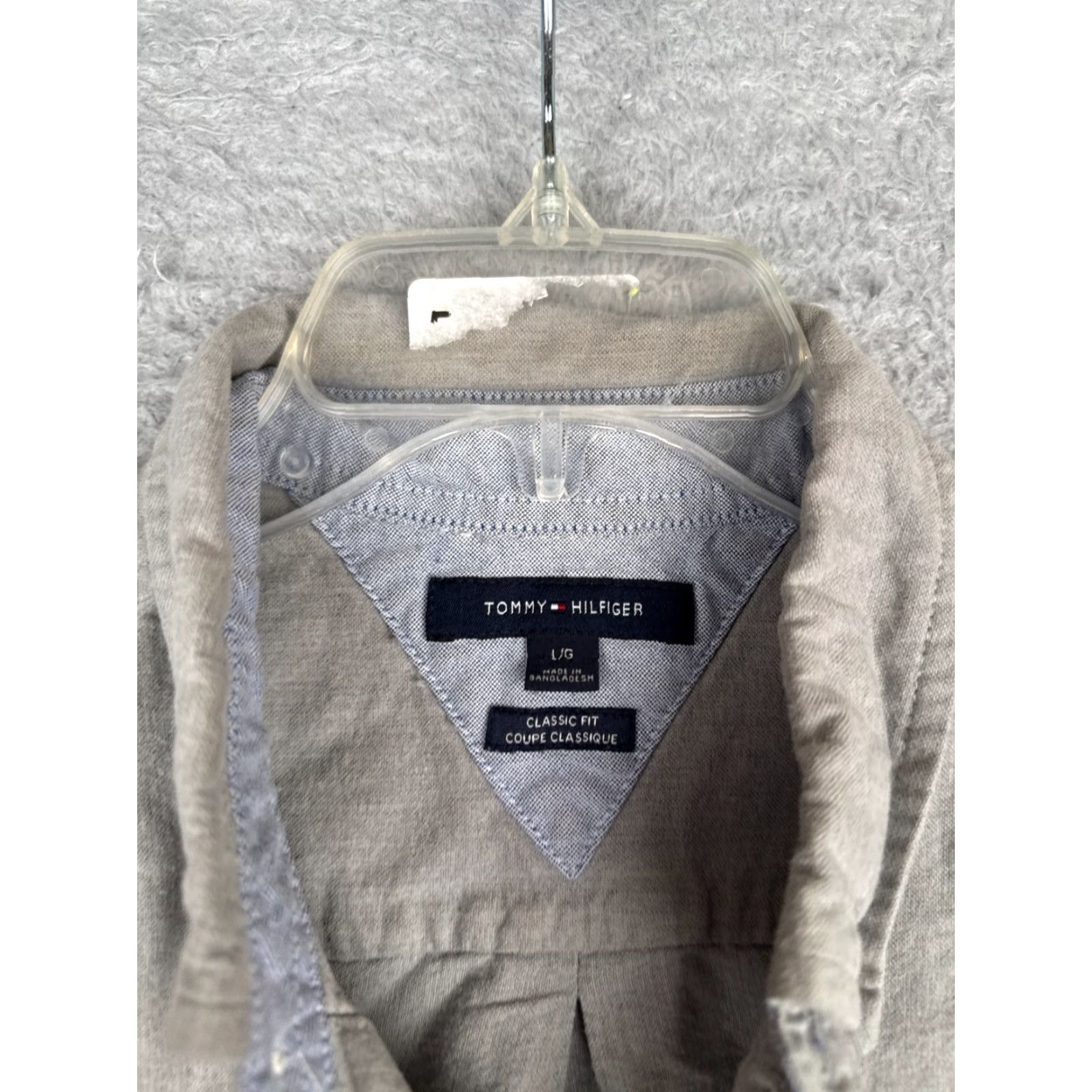 Tommy Hilfiger Tommy Hilfiger Shirt Men Large Gray Button-Up Long Sleeve Pocket Cotton Size US L / EU 52-54 / 3 - 7 Thumbnail