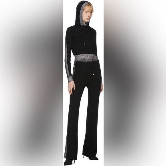 Balmain BALMAIN NEW merino Lurex Striped Straight Knit Pants Size 27" / US 4 / IT 40 - 2 Thumbnail