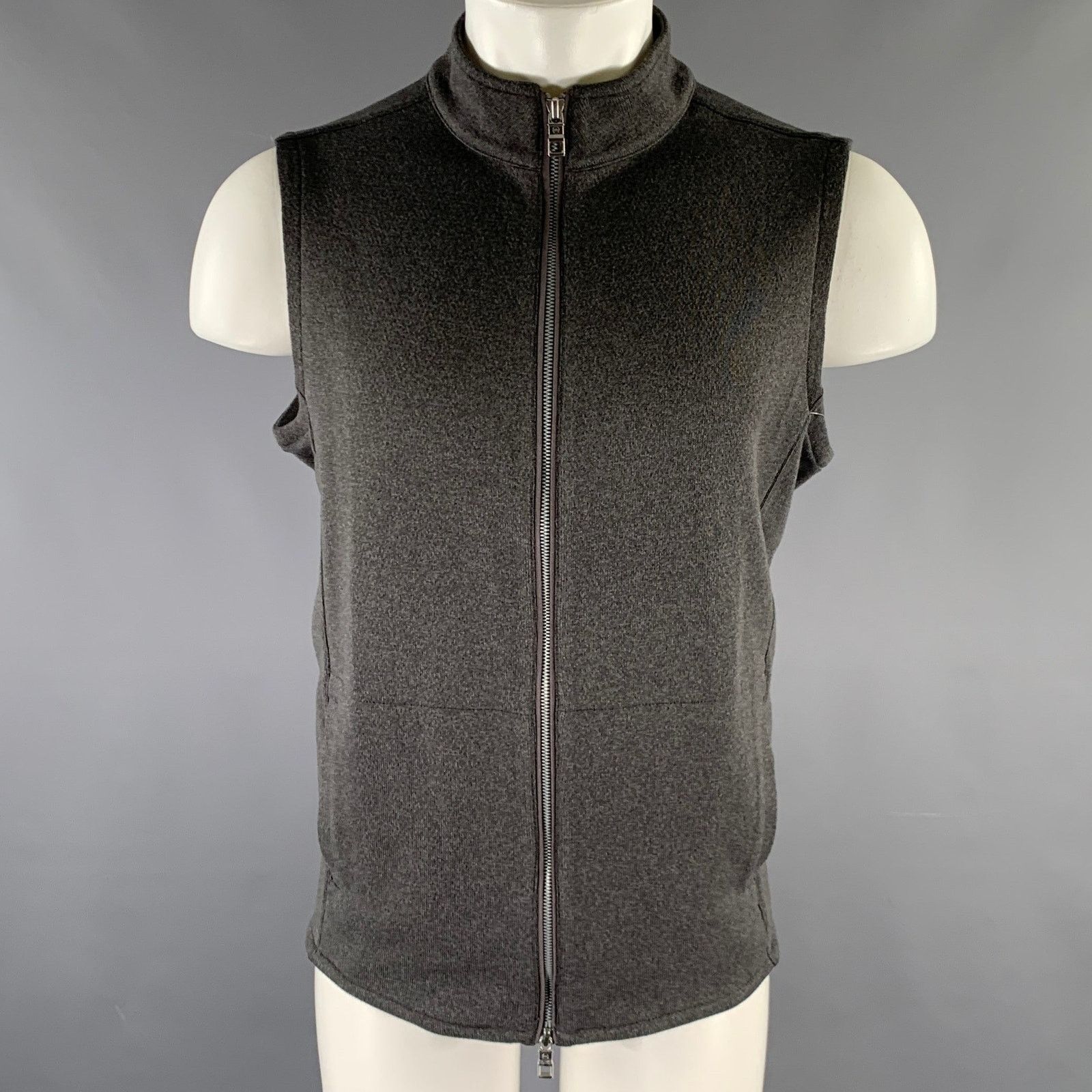 Peter Millar PETER MILLAR Size M Gray Heather Poly Double Zipper Vest Size US M / EU 48-50 / 2 - 1 Thumbnail