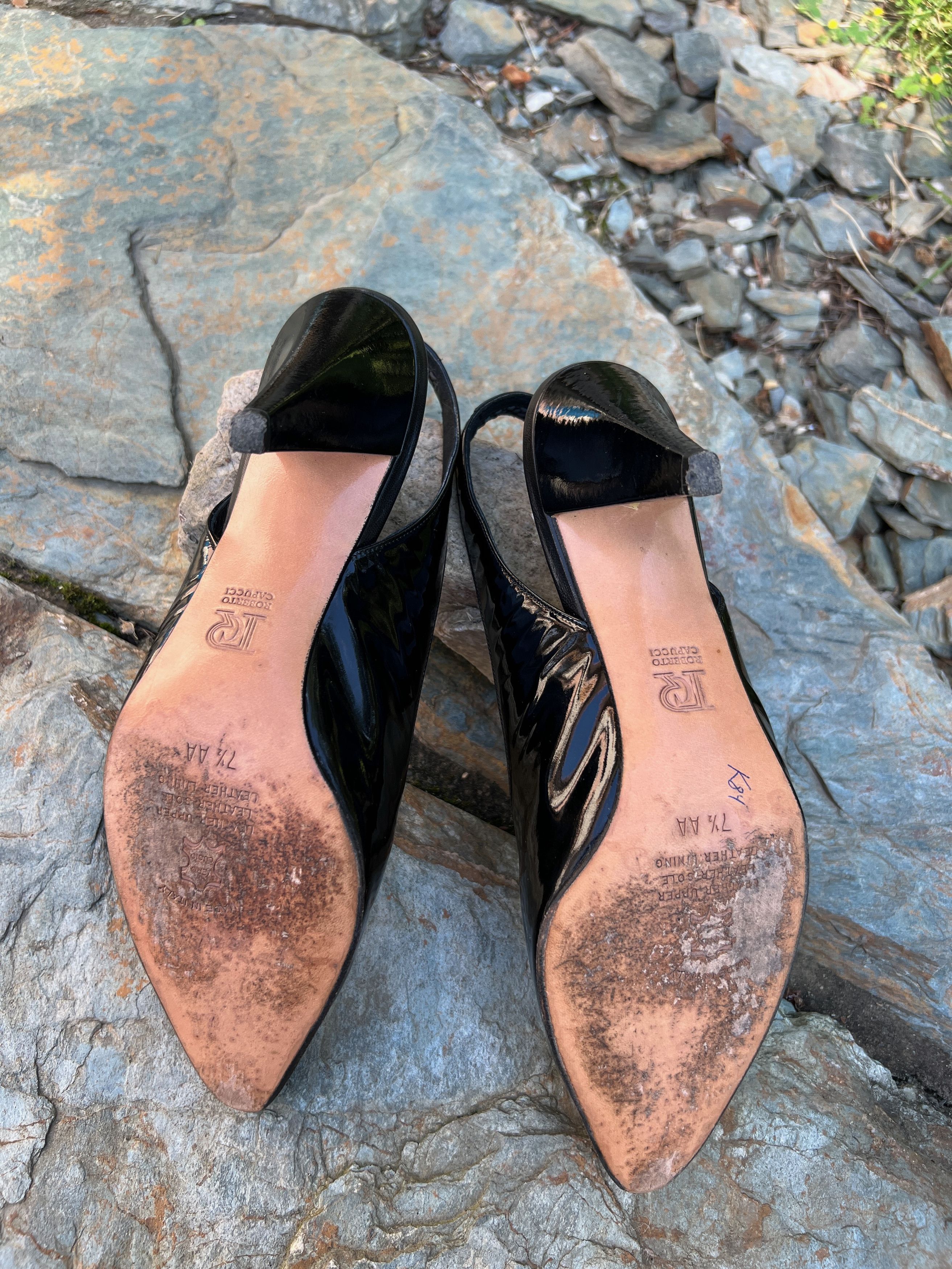 Other Vintage 70s Sling Back Heels Size US 7.5 / IT 37.5 - 4 Thumbnail