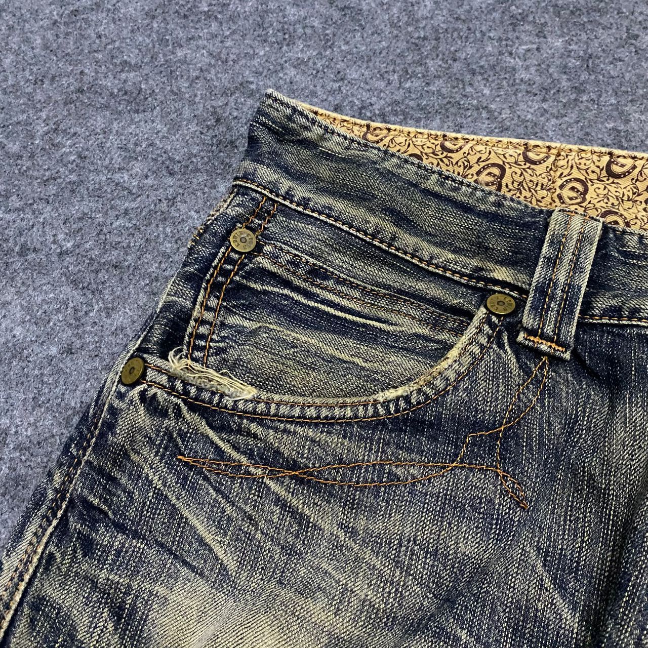 Edwin Vintage Edwin Blue Trip Distressed Denim Jeans Size US 34 / EU 50 - 8 Thumbnail